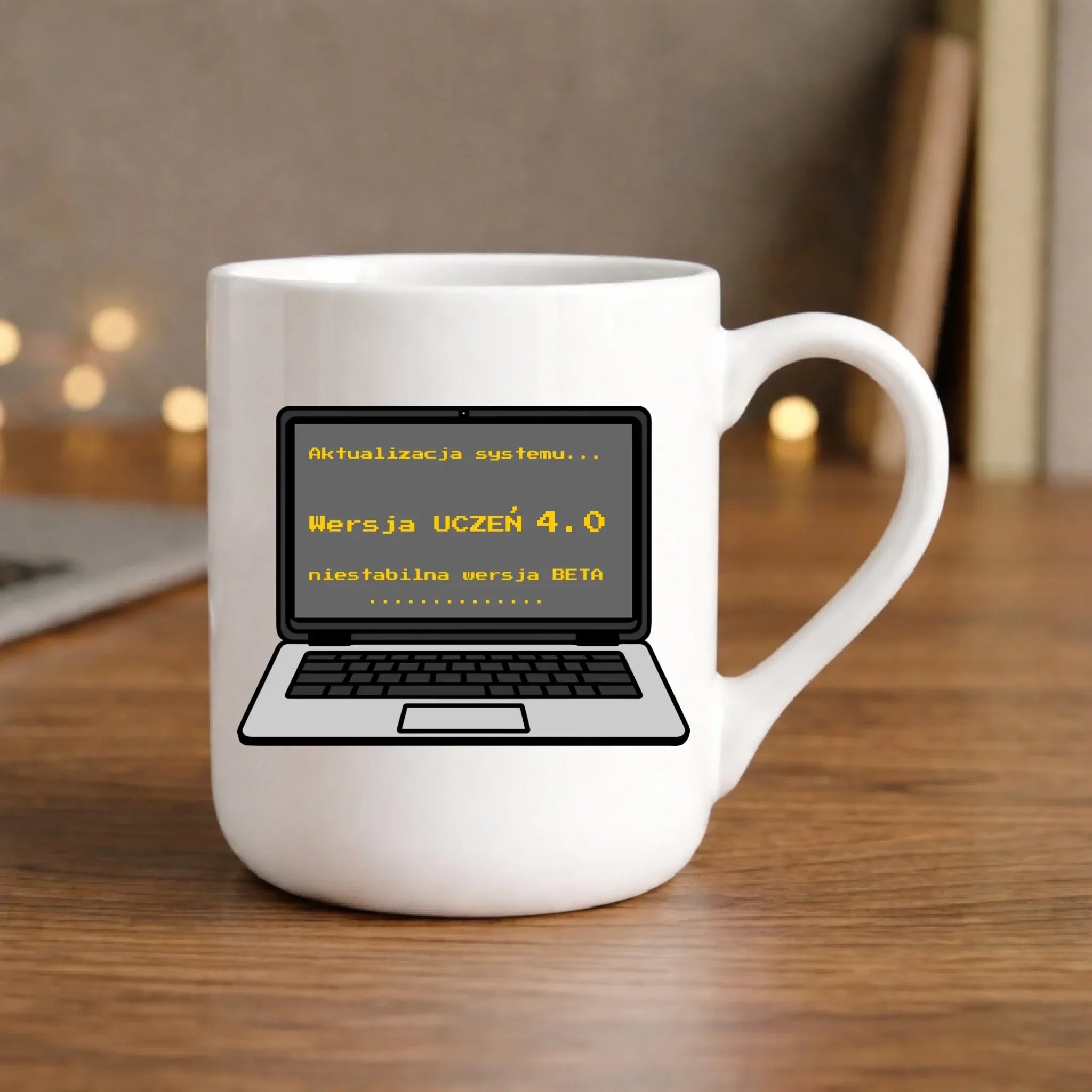 Kubek elegant dla ucznia - Aktualizacja systemu - powrót do szkoły - personalizowany SZ16 - StoryCups.pl