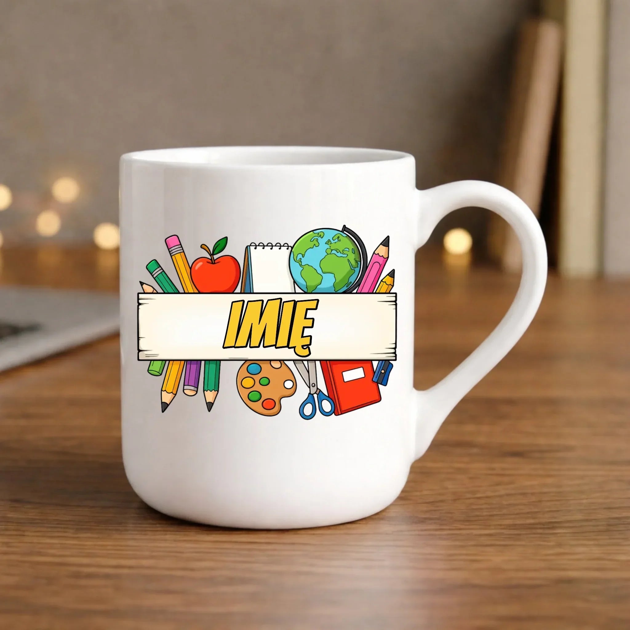 Kubek elegant szkolny z imieniem SZ10 - StoryCups.pl