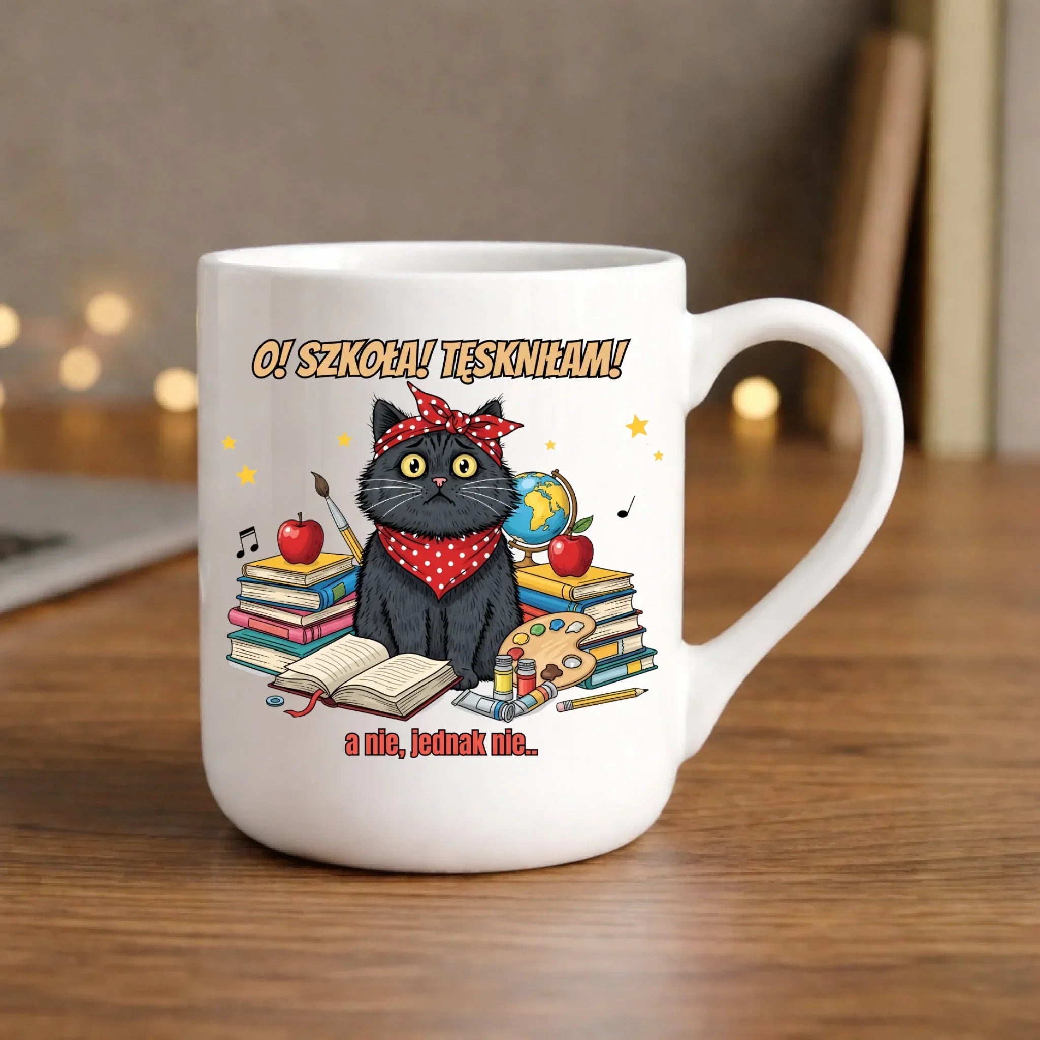Kubek elegant szkolny O! Szkoła! Tęskniłam! a nie, jednak nie... SZ12 - StoryCups.pl