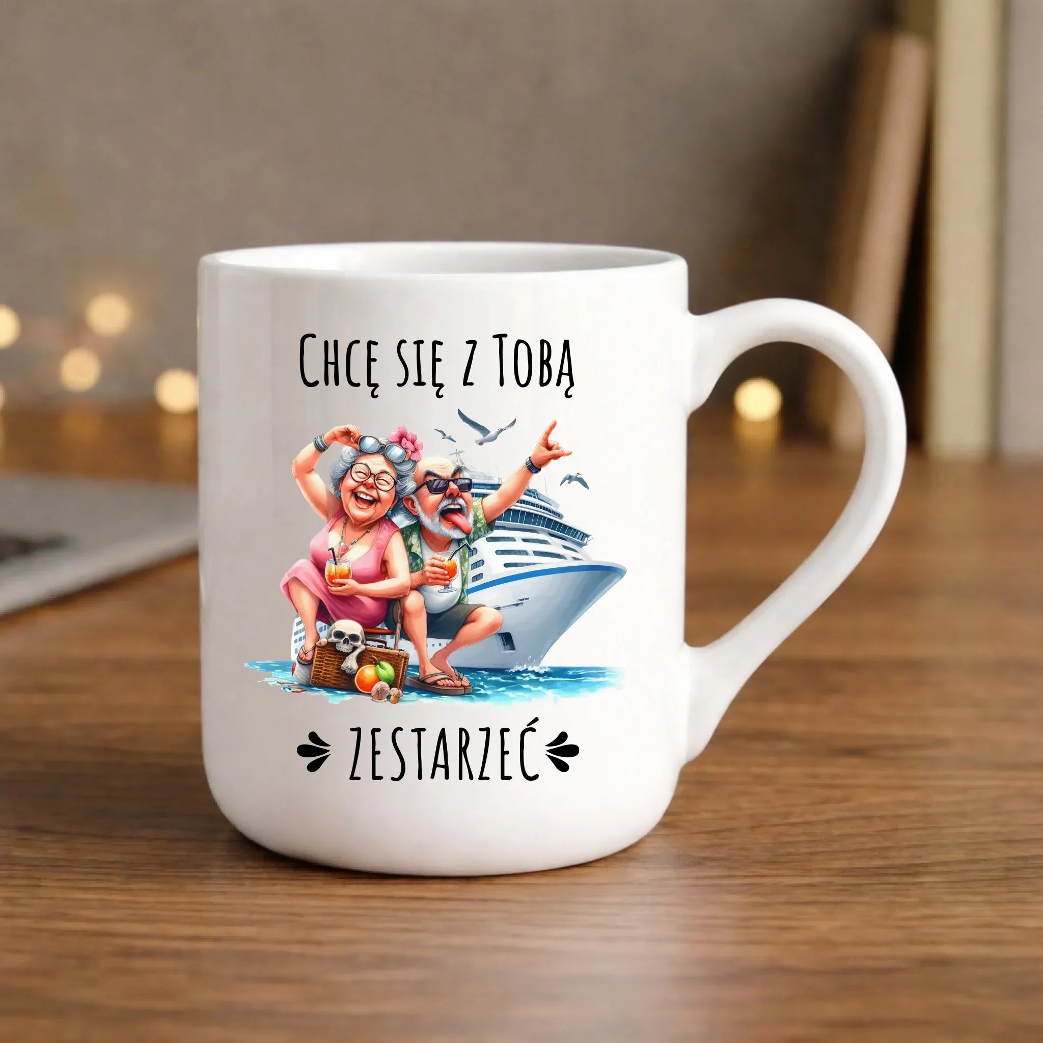 Kubek elegant dla par - Chcę się z Tobą zestarzeć W80 - StoryCups.pl