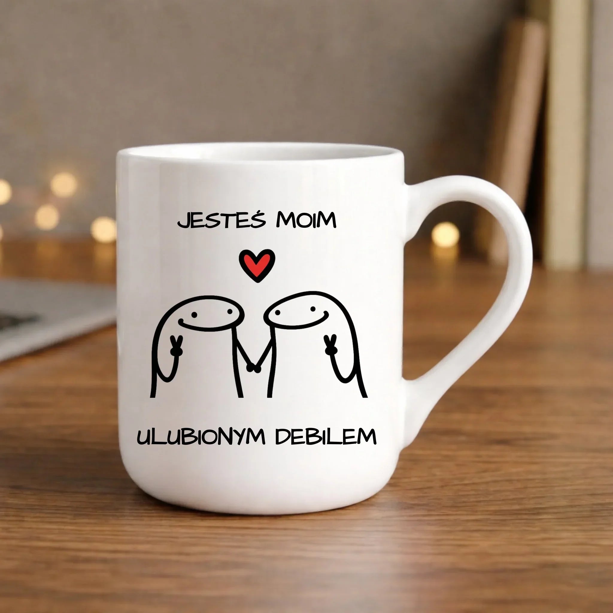 Kubek elegant dla par - Jesteś moim ulubionym debilem W78 - StoryCups.pl