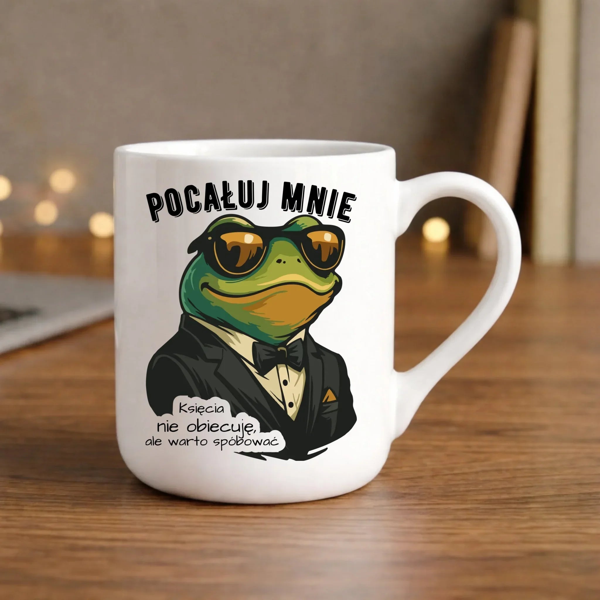 Kubek elegant - Żaba w garniturze pocałuj mnie W55 - StoryCups.pl