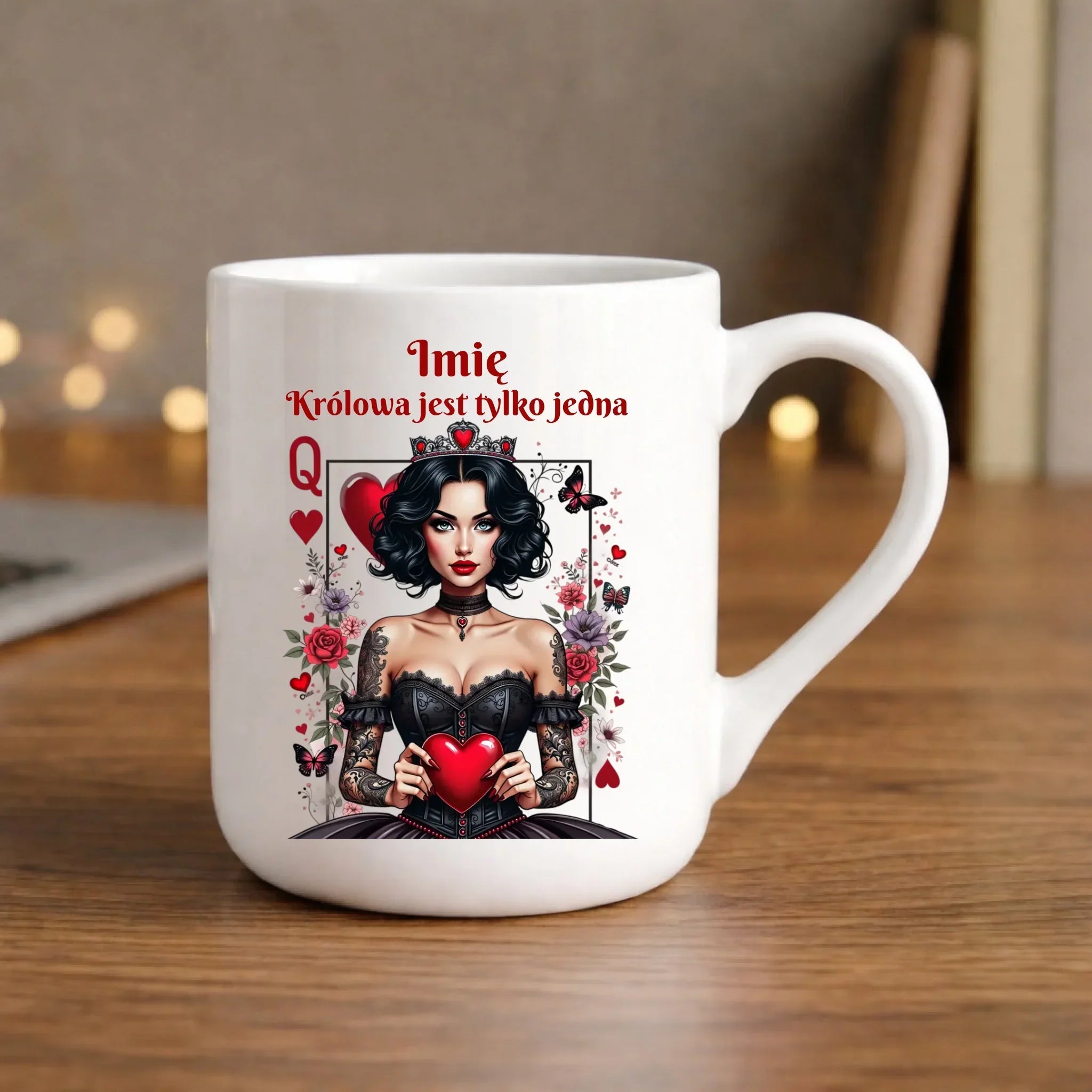 Kubek elegant dla niej - Królowa jest tylko jedna - personalizowany W46 - StoryCups.pl
