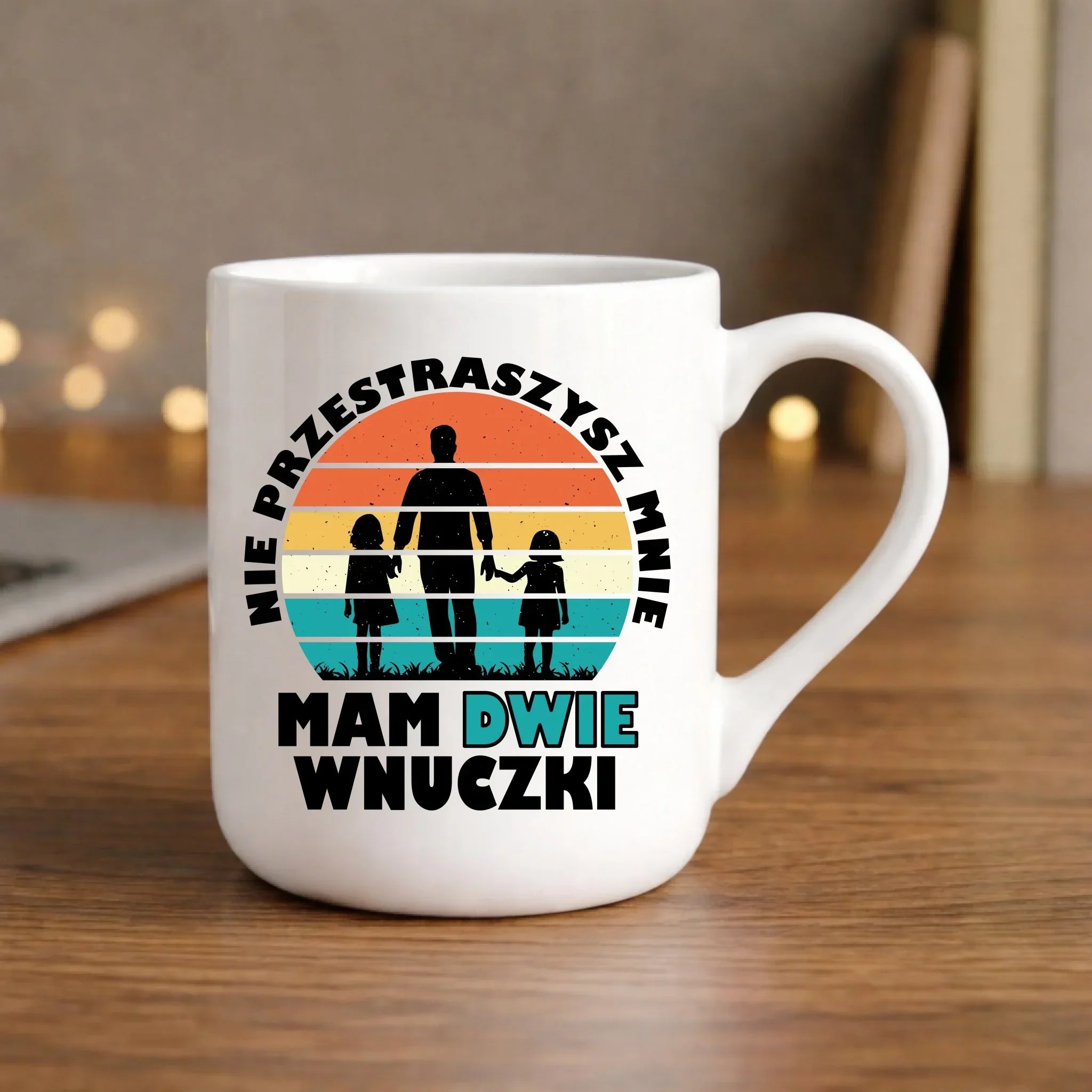 Kubek elegant dla dziadka - Nie przestraszysz mnie mam dwie wnuczki D41 - StoryCups.pl