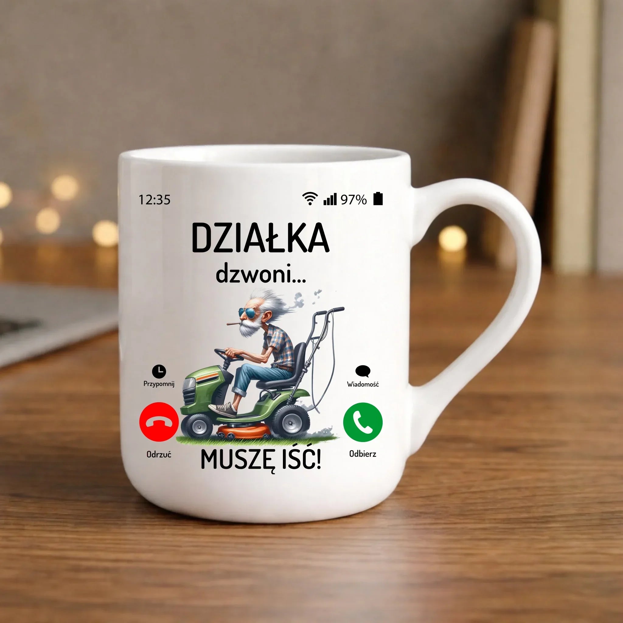 Kubek elegant dla dziadka - Działka dzwoni muszę iść D35 - StoryCups.pl