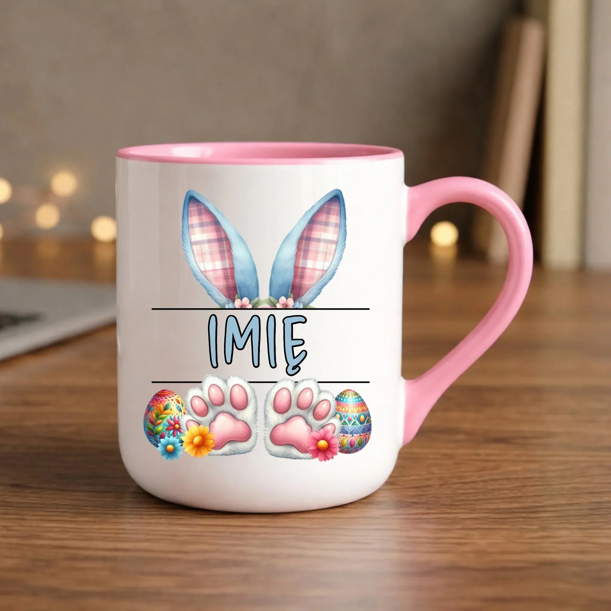 Kubek elegant wielkanocny dla chłopca - Zajączek - personalizowany WN11 - StoryCups.pl