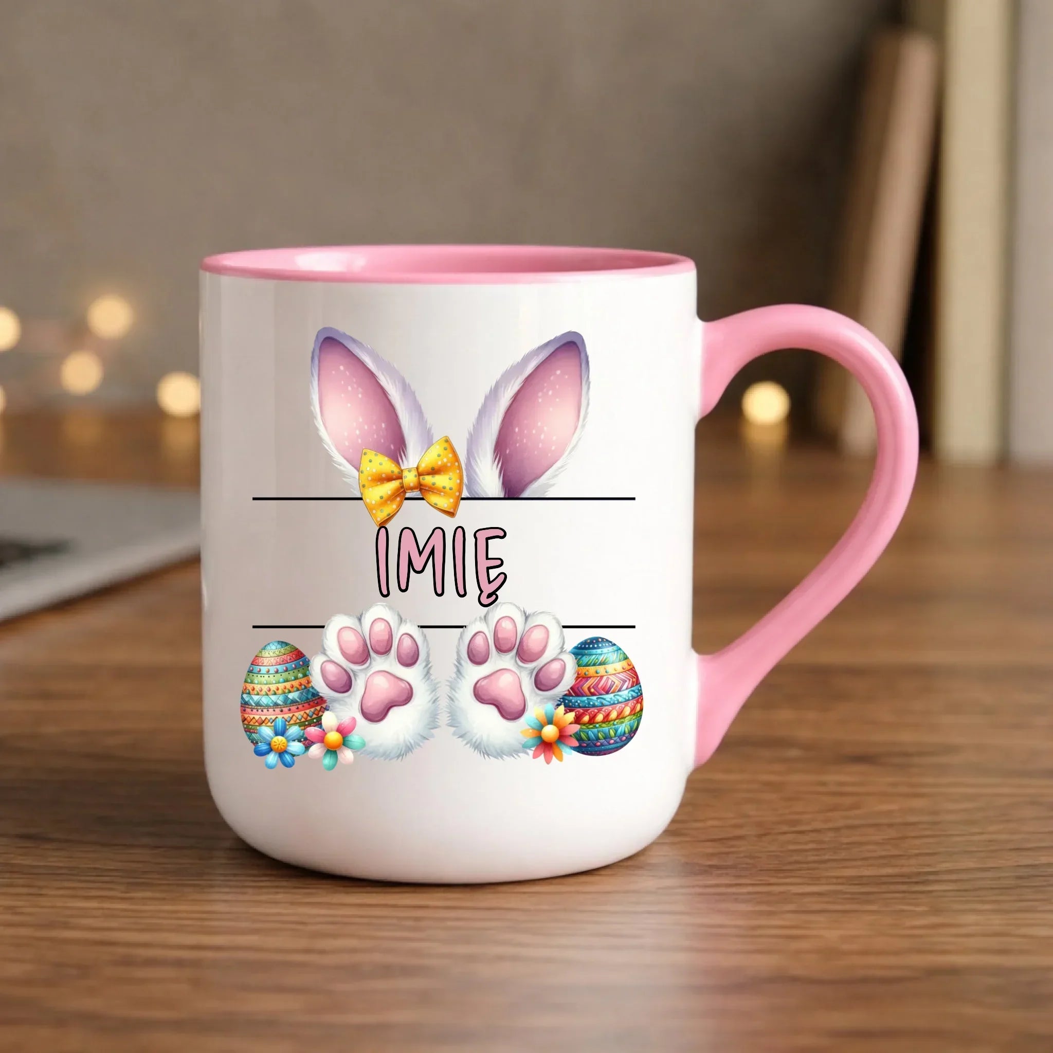 Kubek elegant wielkanocny - Zajączek - personalizowany WN13 - StoryCups.pl