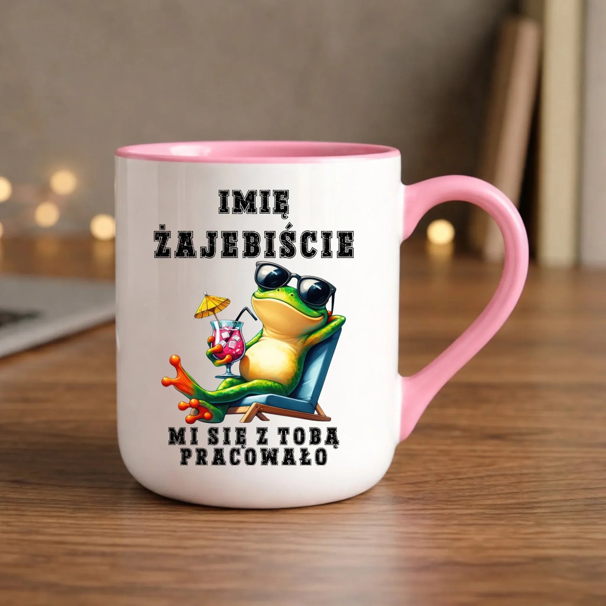Kubek elegant na odejście z pracy - Żajebiście mi się z Tobą pracowało - personalizowany OP17 - StoryCups.pl