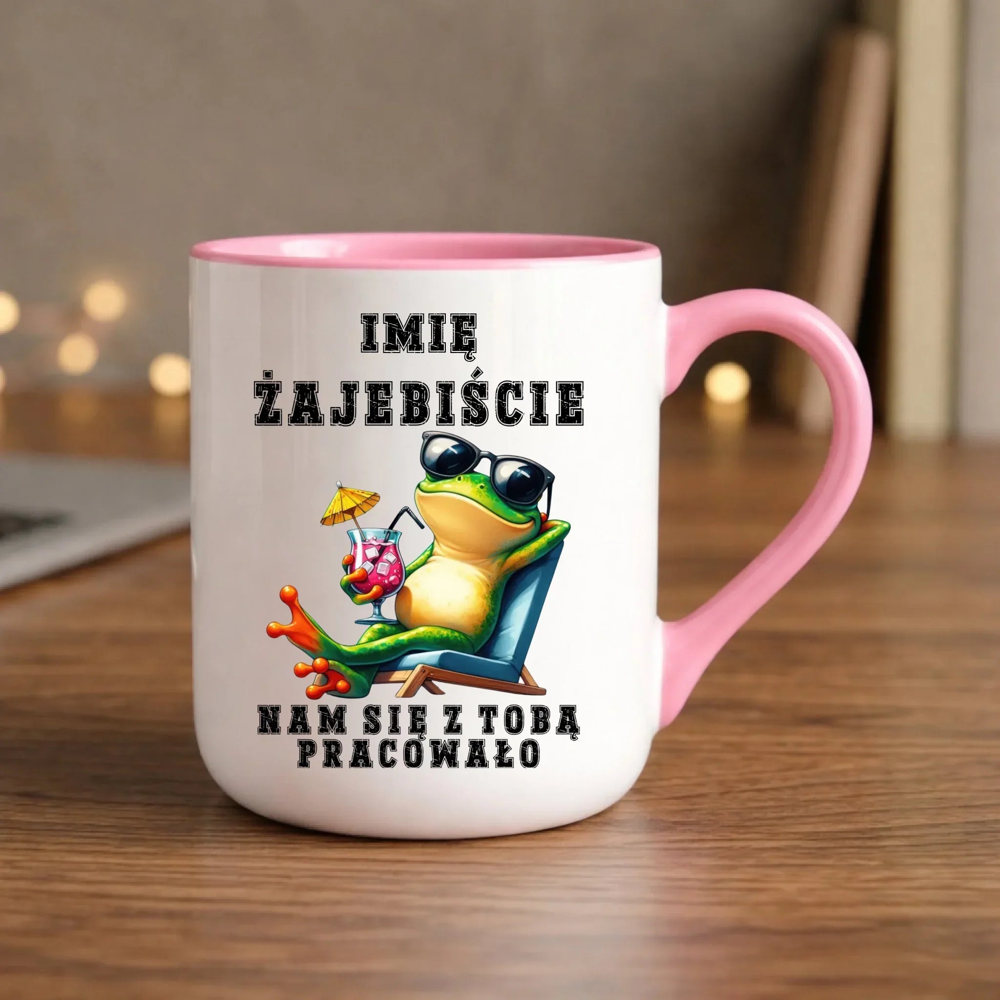 Kubek elegant na odejście z pracy - Żajebiście nam się z Tobą pracowało - personalizowany OP09 - StoryCups.pl