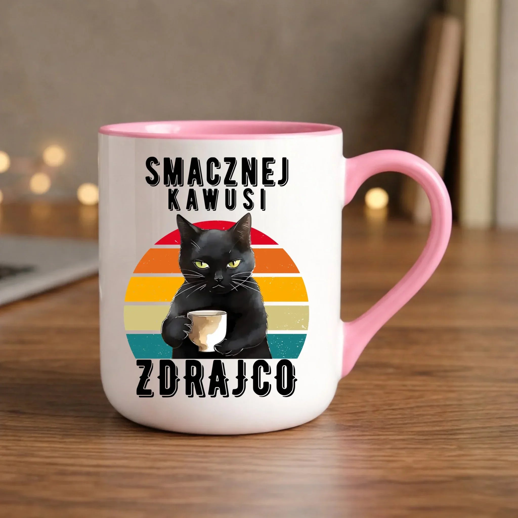 Kubek elegant na odejście z pracy - Smacznej kawusi zdrajco OP03 - StoryCups.pl