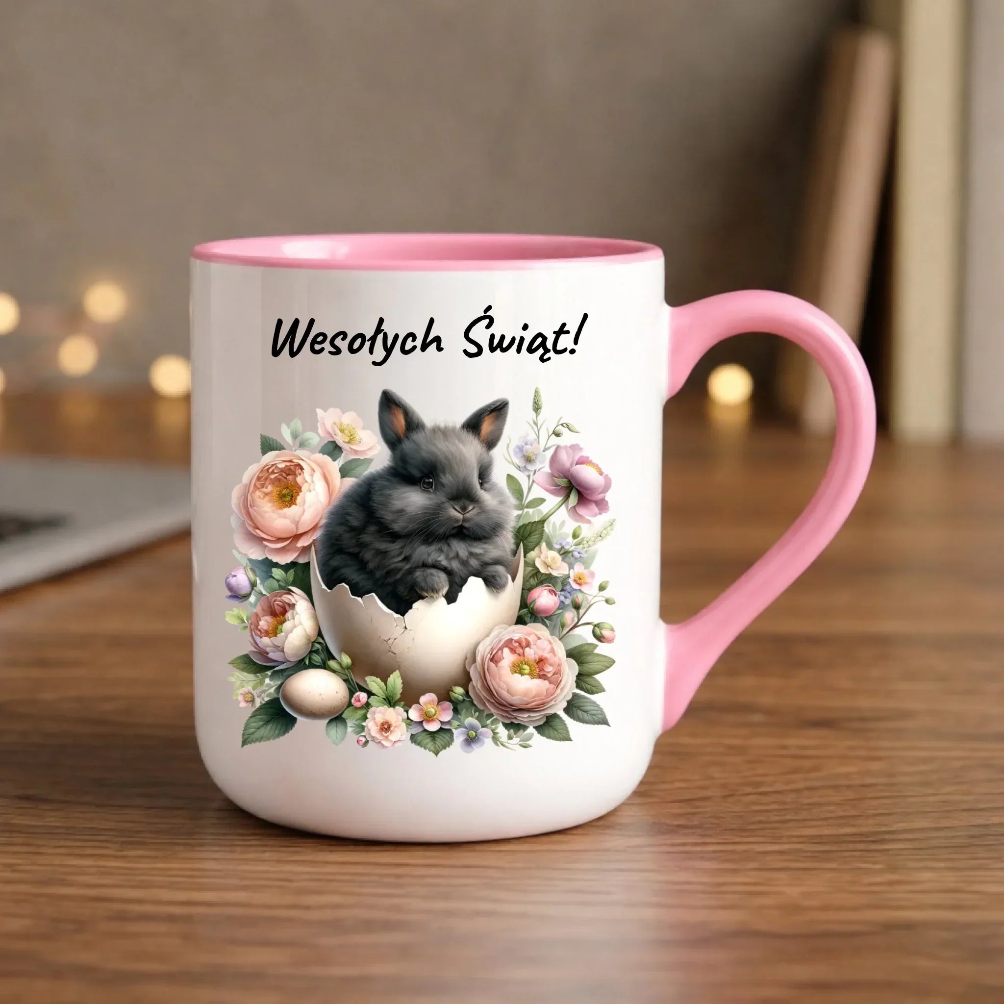Kubek elegant na Wielkanoc - Zajączek w pisance Wesołych Świąt WN03 - StoryCups.pl
