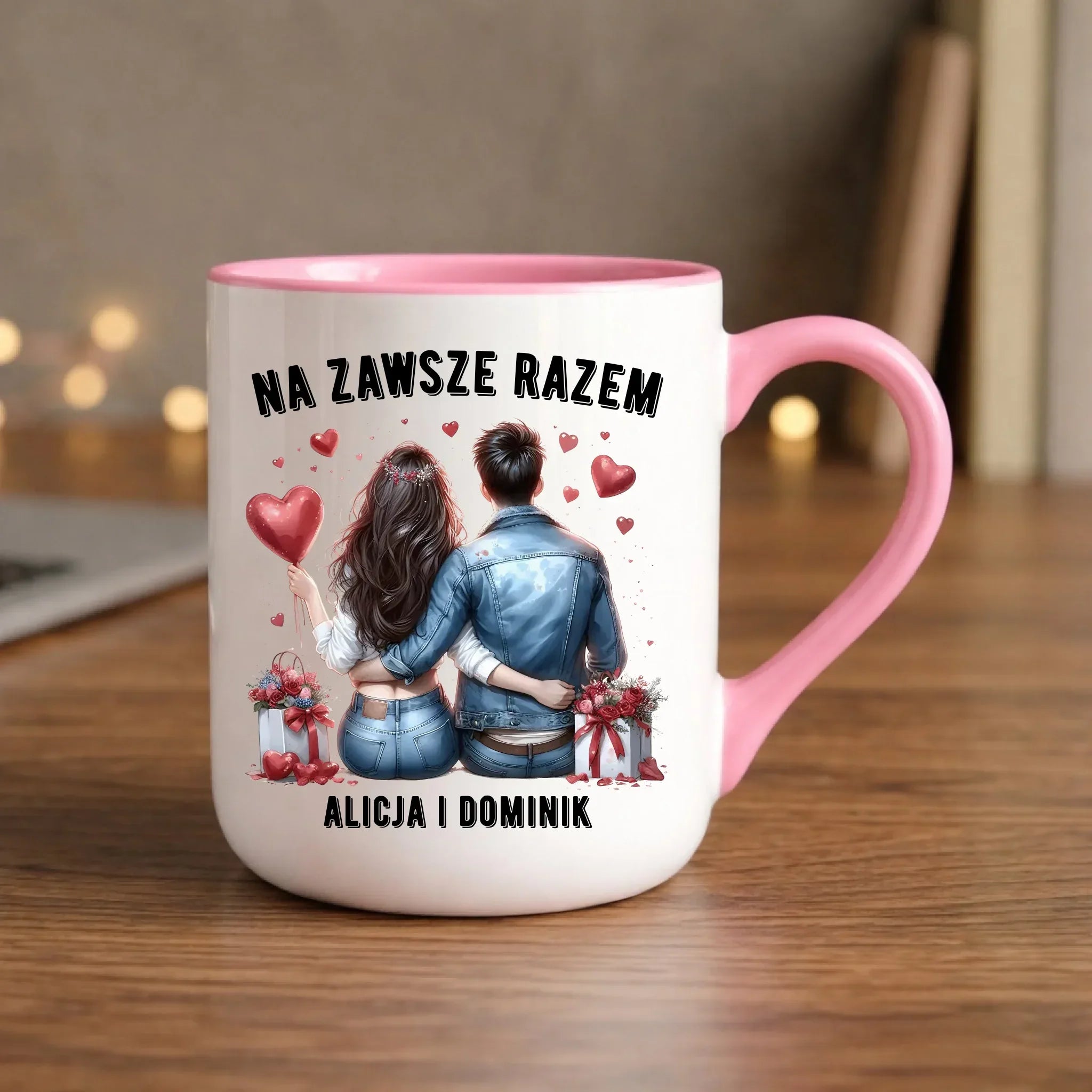 Kubek elegant dla par - Na zawsze razem - personalizowany W07 - StoryCups.pl