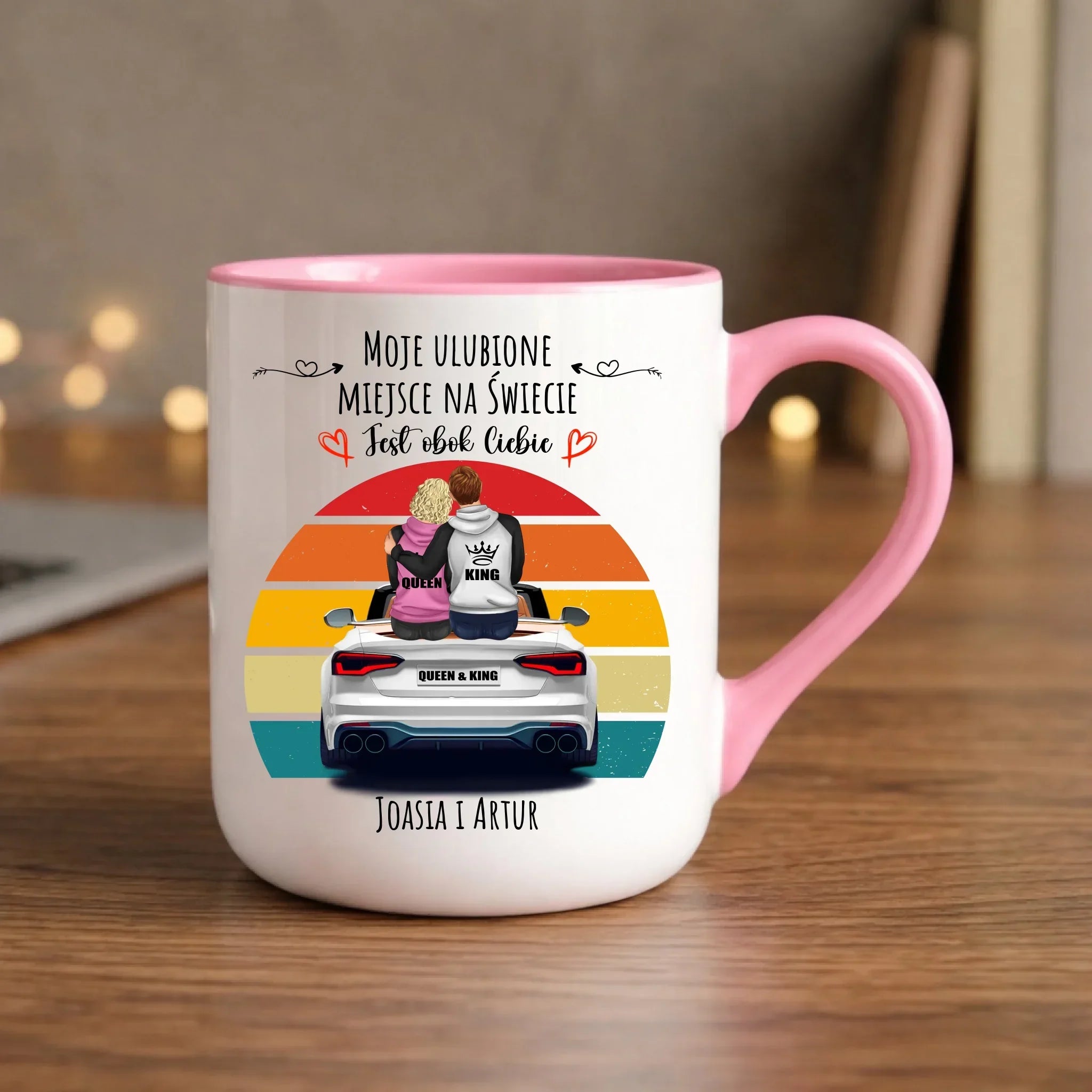 Kubek elegant dla par - Moje ulubione miejsce - personalizowany W06 - StoryCups.pl