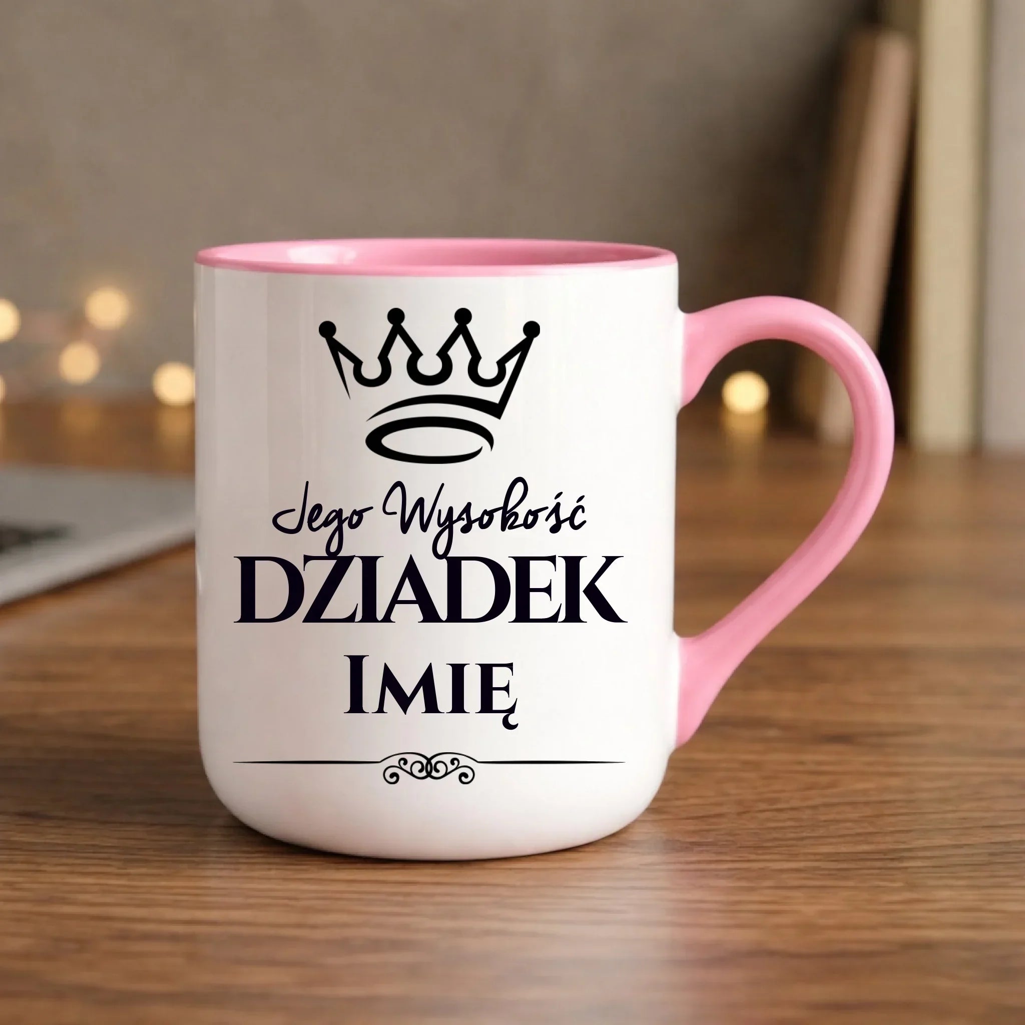 Kubek elegant dla dziadka - Jego Wysokość dziadek - personalizowany D11 - StoryCups.pl