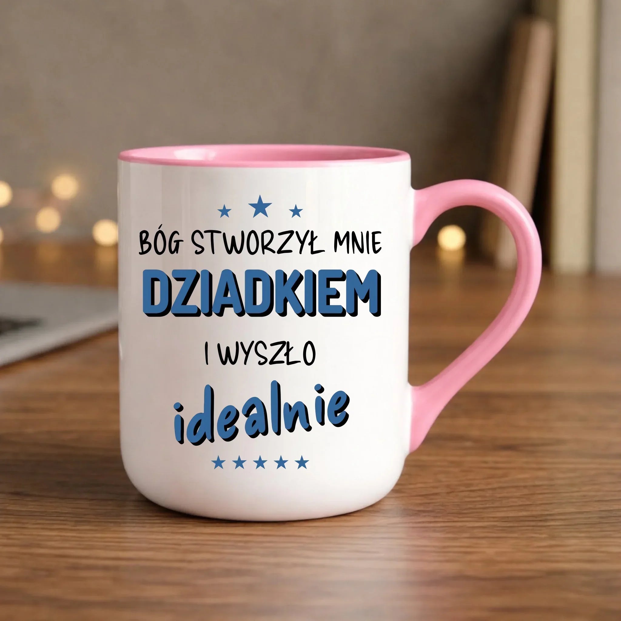 Kubek elegant dla dziadka - Bóg stworzył mnie dziadkiem i wyszło idealnie D08 - StoryCups.pl