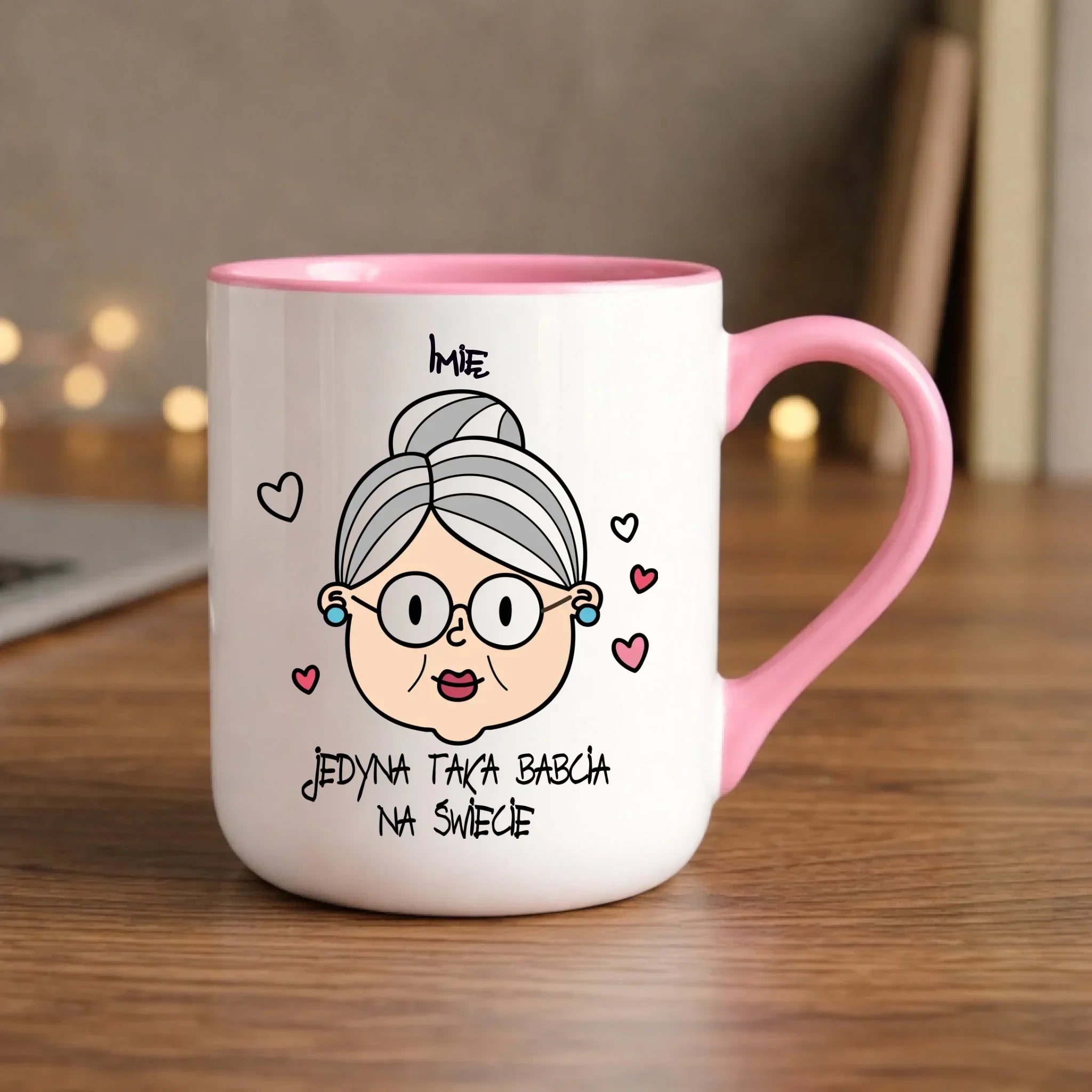 Kubek elegant dla babci - Jedyna taka babcia na świecie - personalizowany B15 - StoryCups.pl