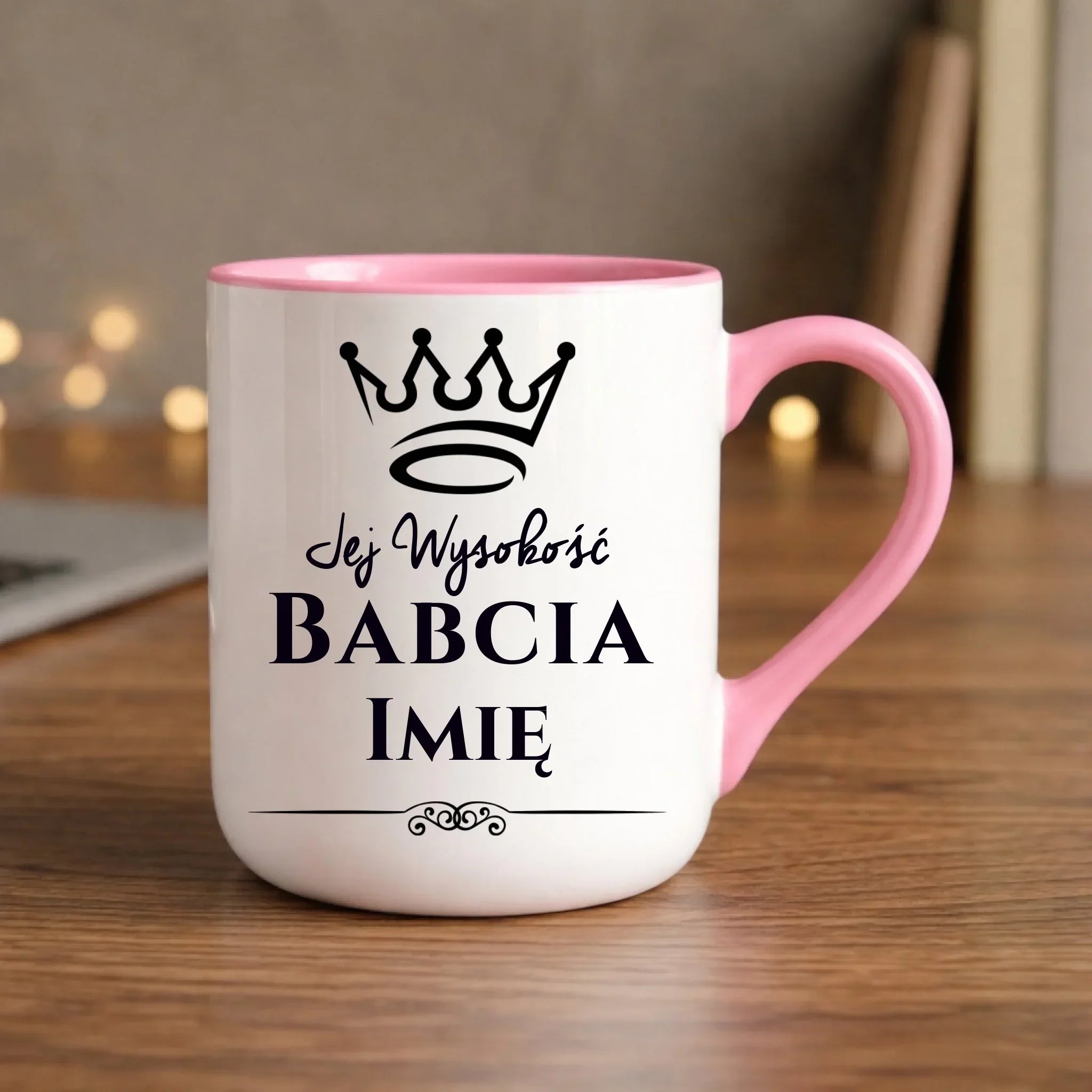Kubek elegant dla babci - Jej Wysokość Babcia - personalizowany B11 - StoryCups.pl