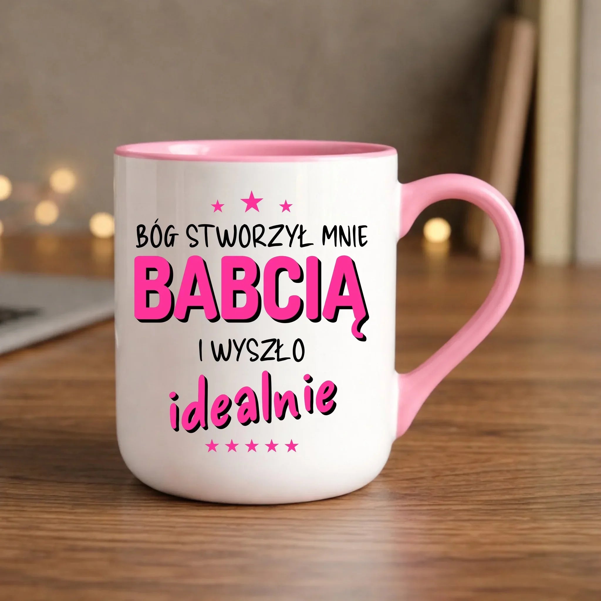 Kubek elegant dla babci - Bóg stworzył mnie babcią i wyszło idealnie B08 - StoryCups.pl