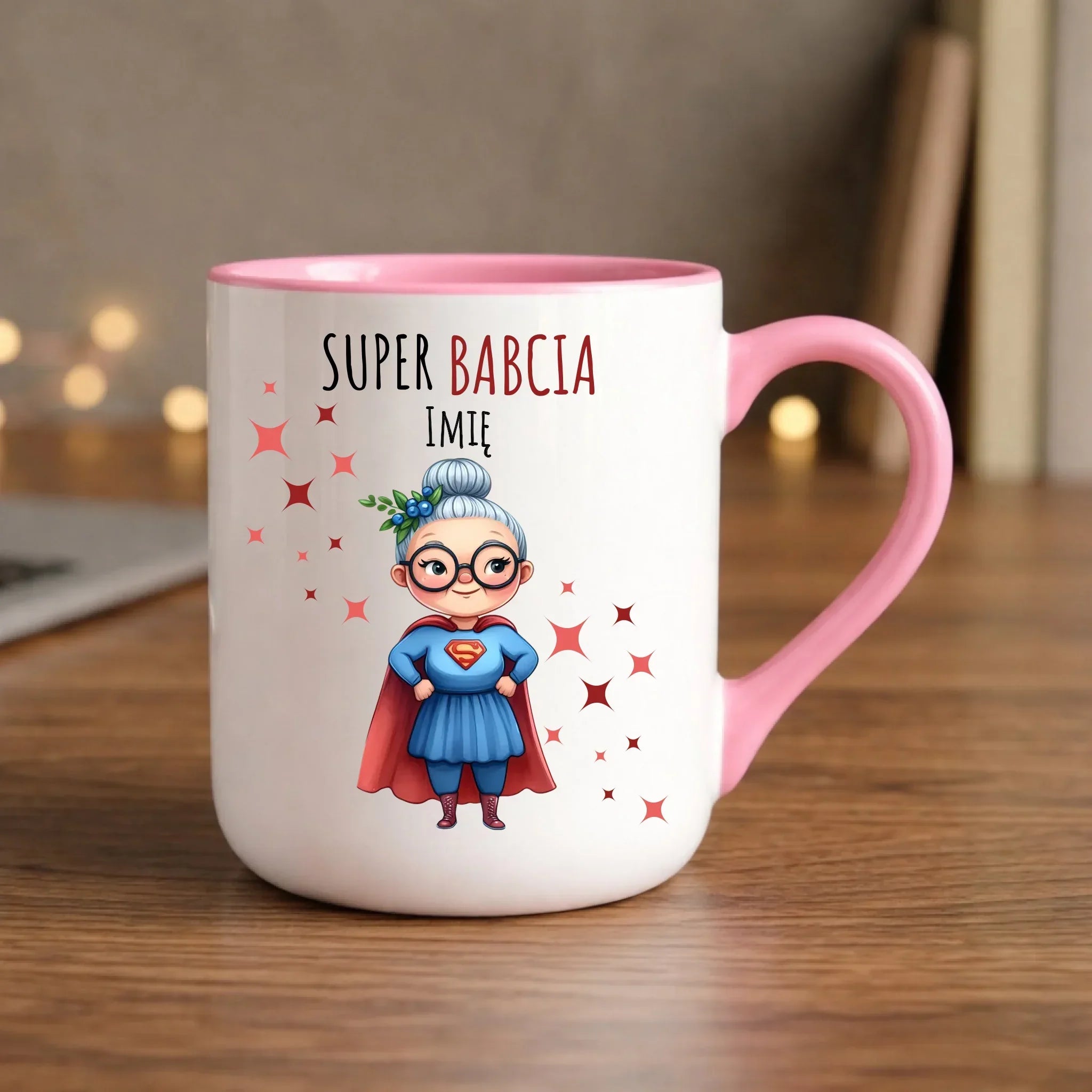 Kubek elegant dla babci - Super Babcia - personalizowany B02 - StoryCups.pl