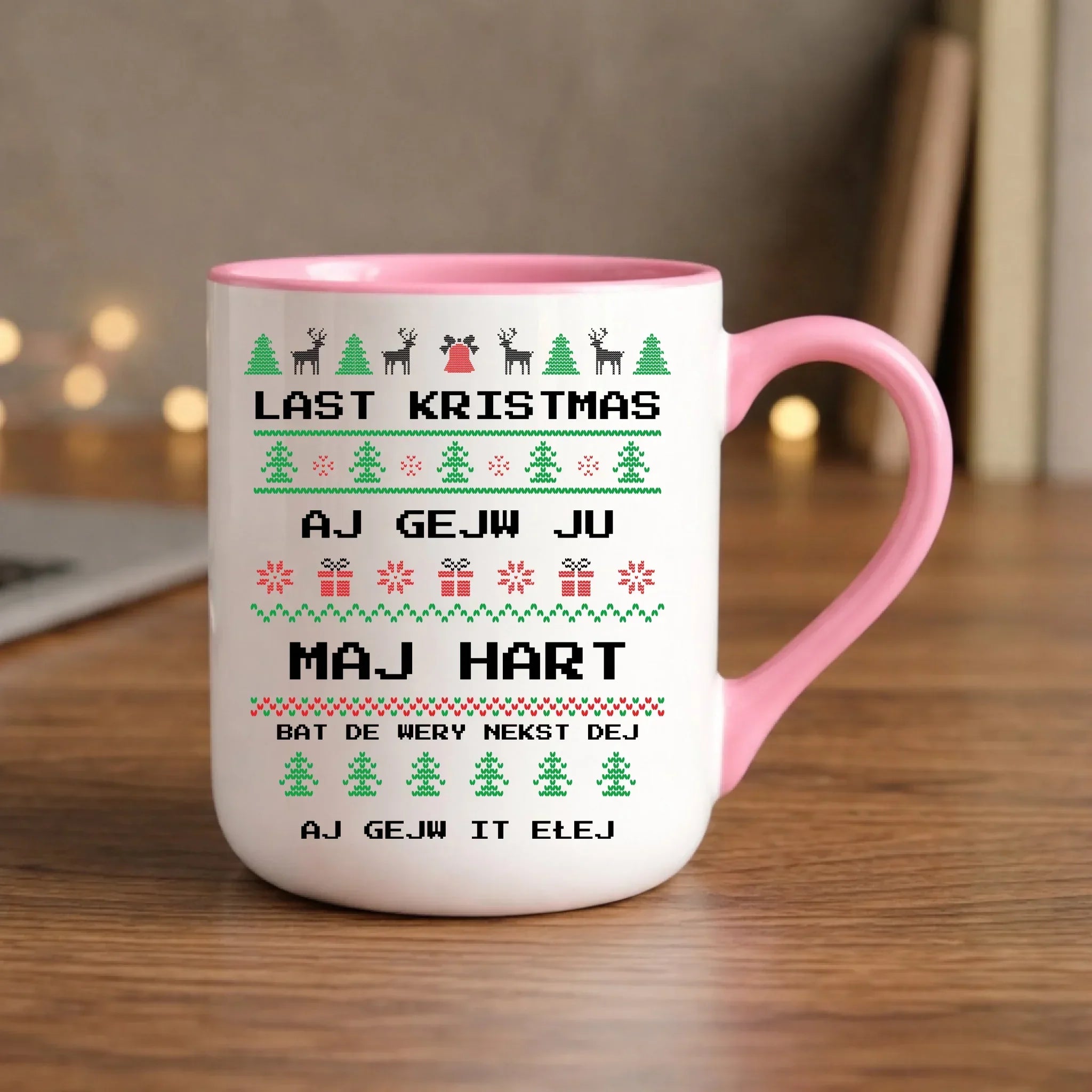 Kubek elegant świąteczny - Last kristmas aj gejw ju maj hart BN13 - StoryCups.pl