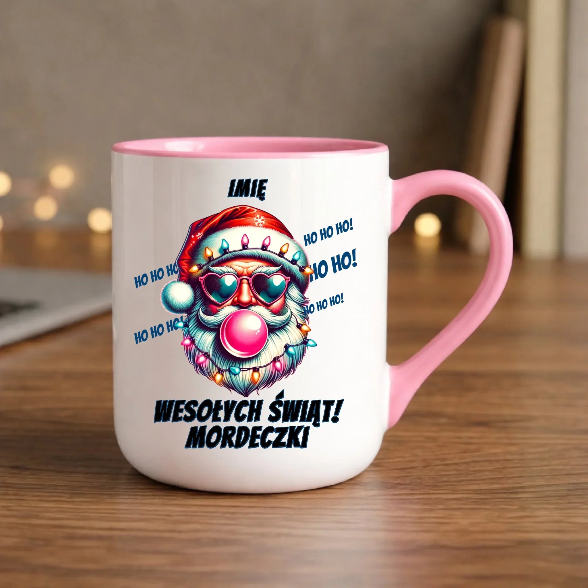Kubek elegant świąteczny - Mikołaj Wesołych Świąt Mordeczki - personalizowany BN17 - StoryCups.pl