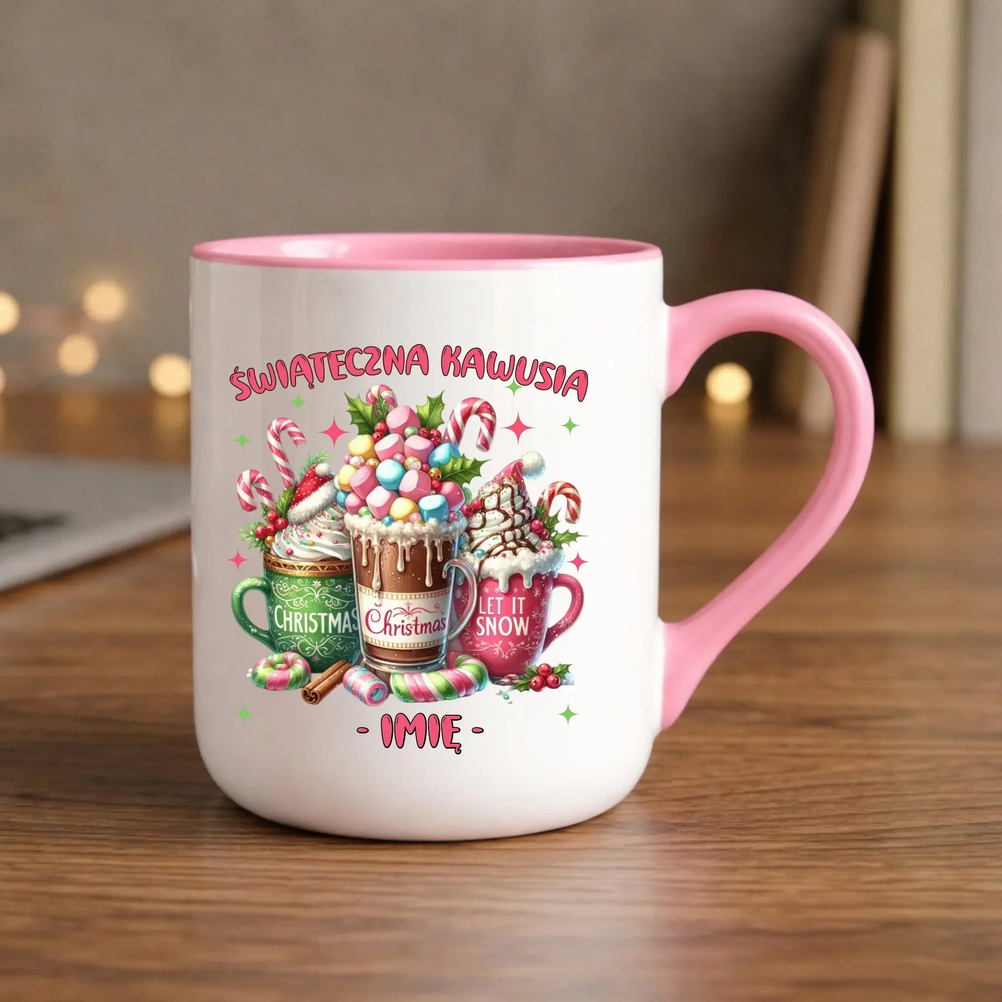 Kubek elegant świąteczny - Świąteczna kawusia - personalizowany BN29 - StoryCups.pl