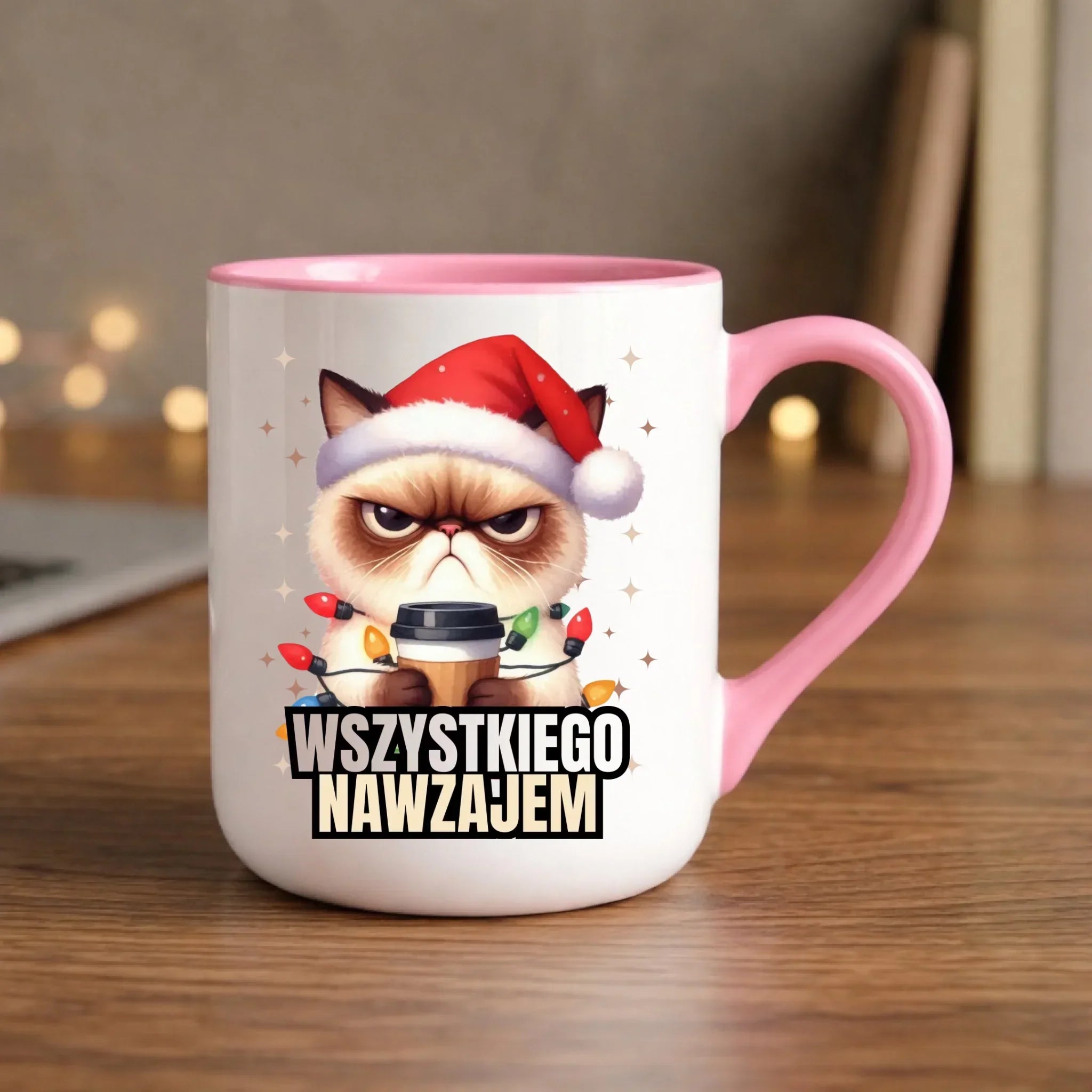 Kubek elegant świąteczny - Grumpy Cat Wszystkiego nawzajem BN33 - StoryCups.pl