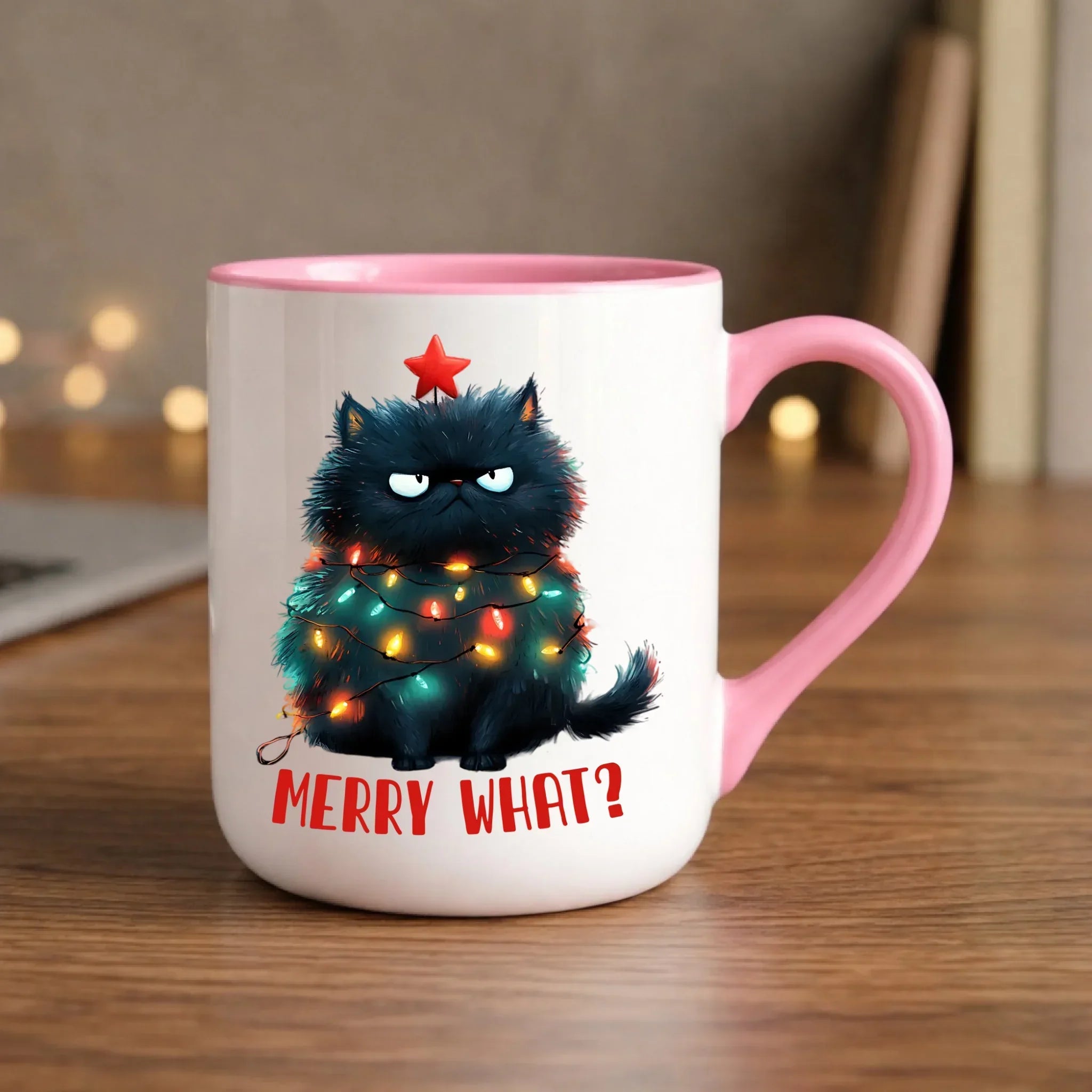 Kubek elegant świąteczny - Grumpy Cat Merry what? BN37 - StoryCups.pl