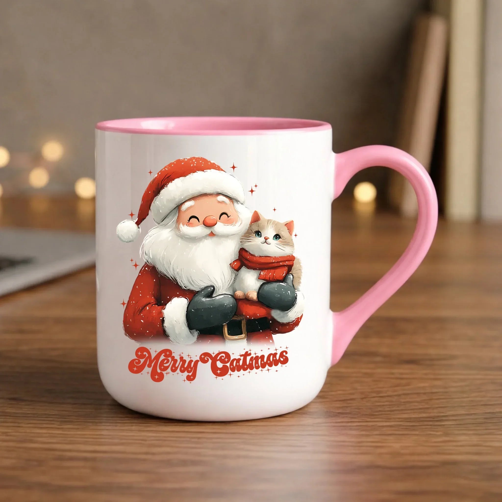 Kubek elegant świąteczny - prezent dla kociary - Merry Catmas BN38 - StoryCups.pl
