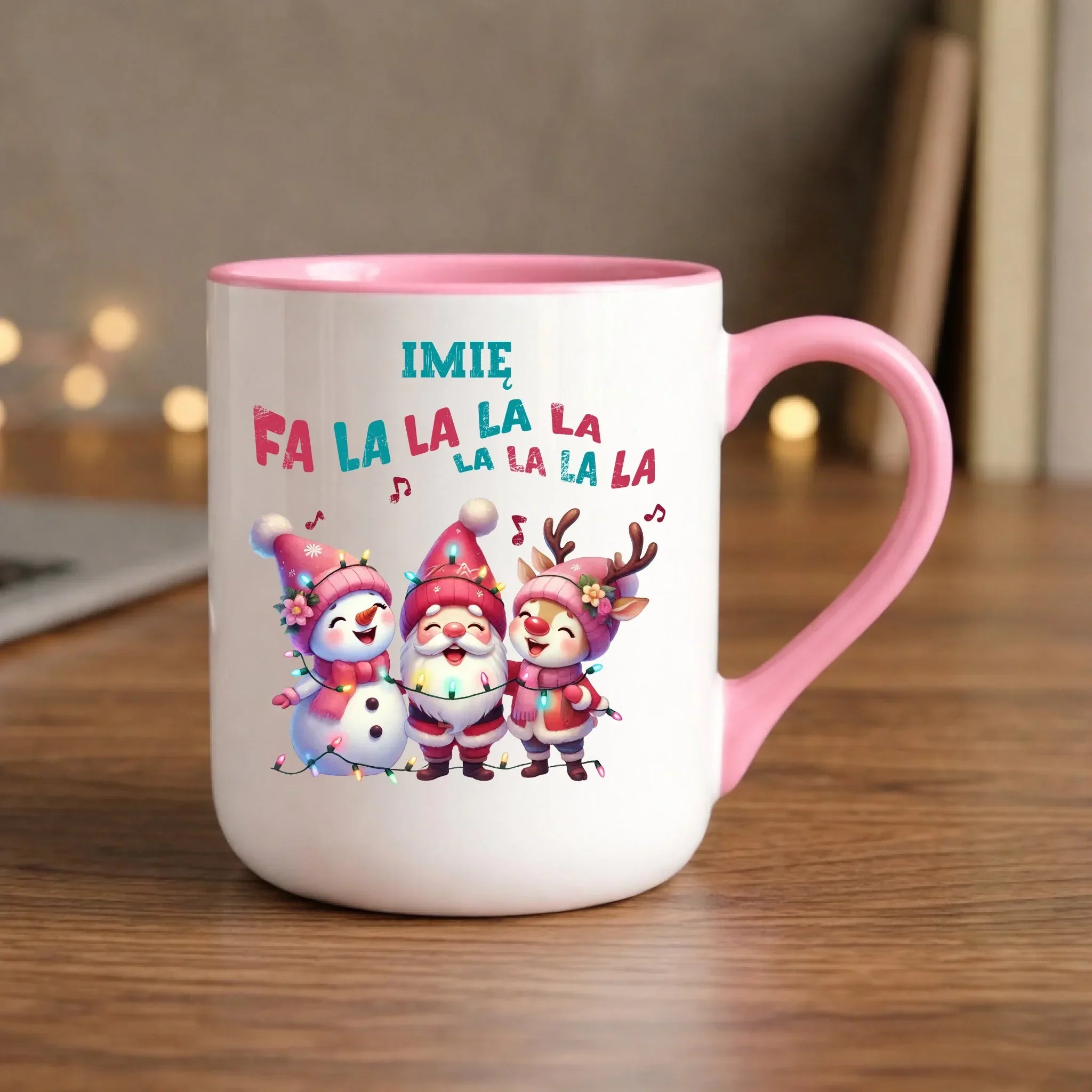 Kubek elegant świąteczny - Fa la la la - personalizowany BN51 - StoryCups.pl