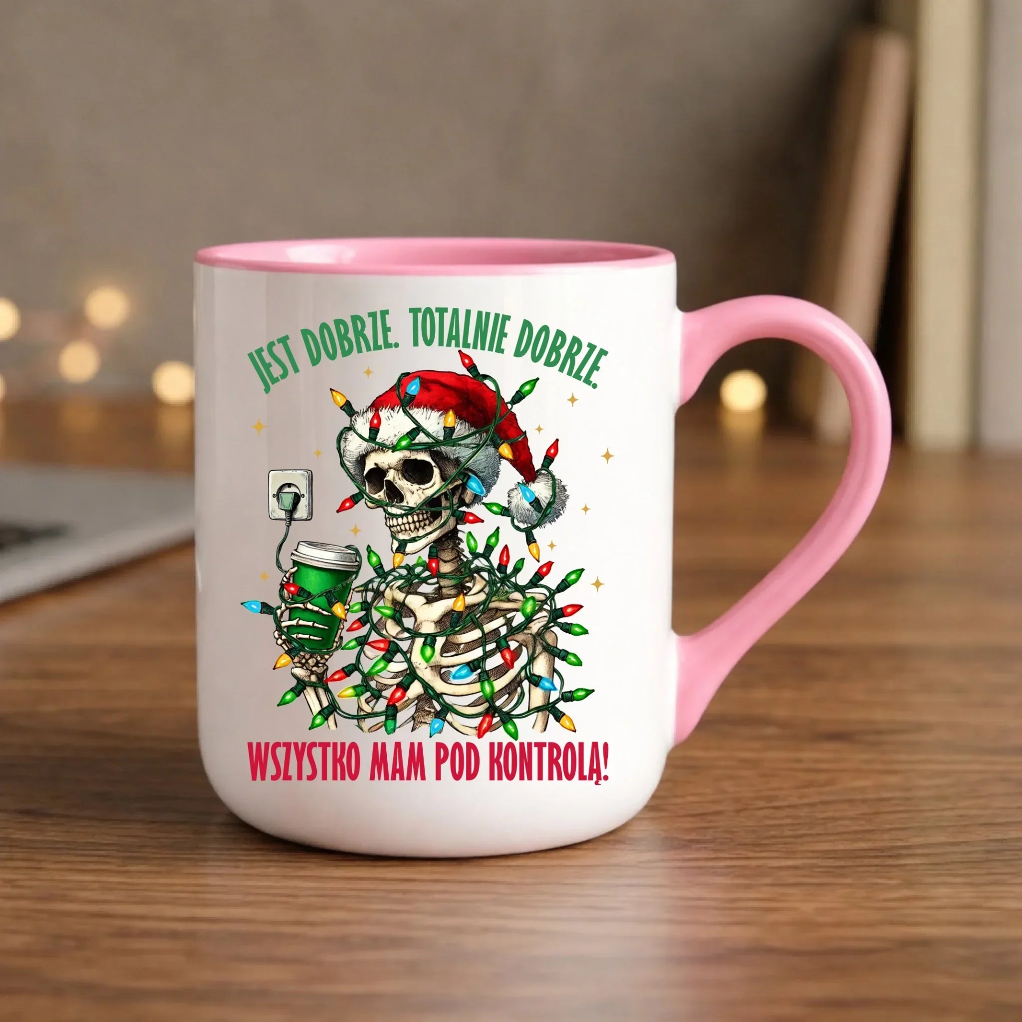 Kubek elegant świąteczny - Jest dobrze Wszystko mam pod kontrolą BN55 - StoryCups.pl