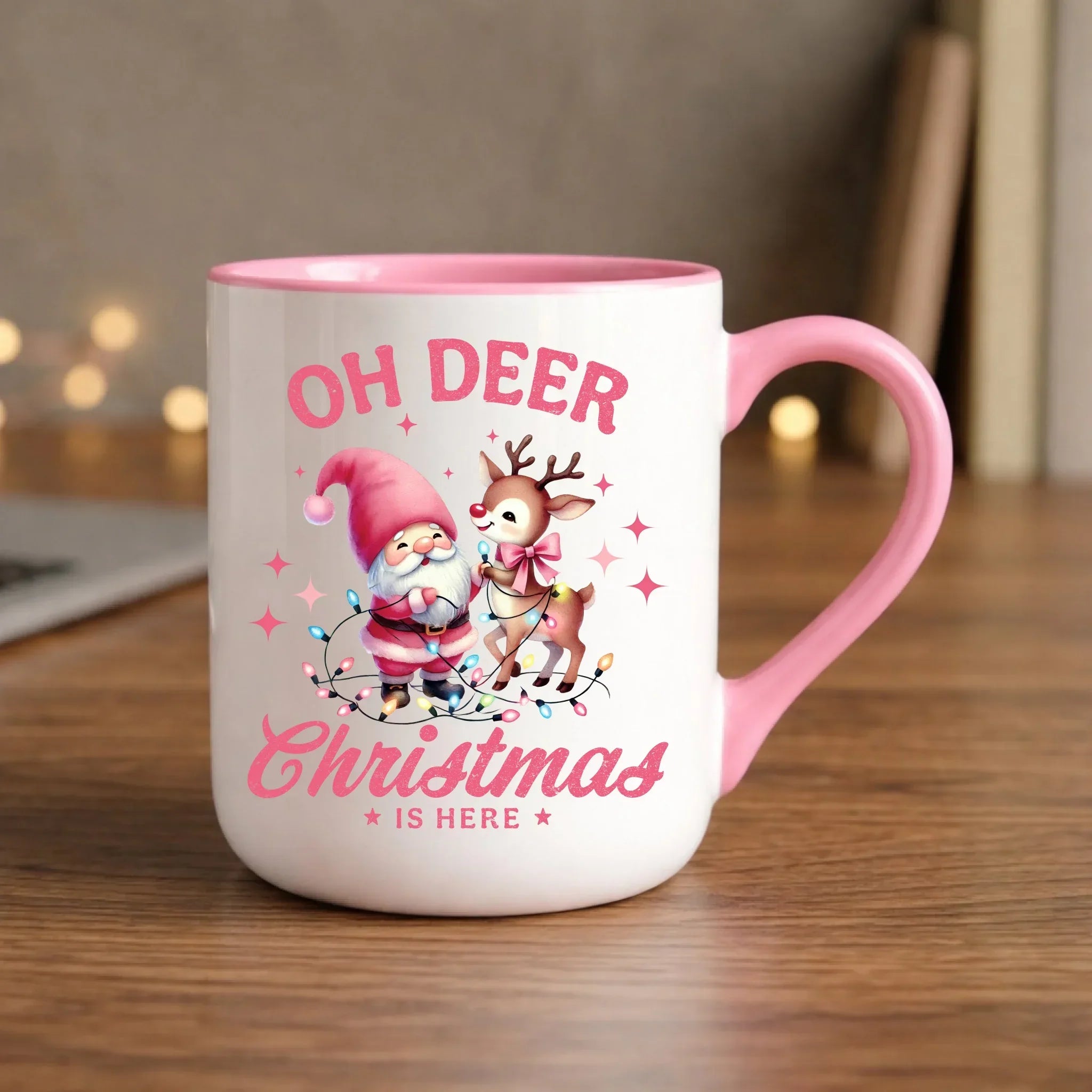 Kubek elegant świąteczny - Oh deer Christmas is here BN59 - StoryCups.pl