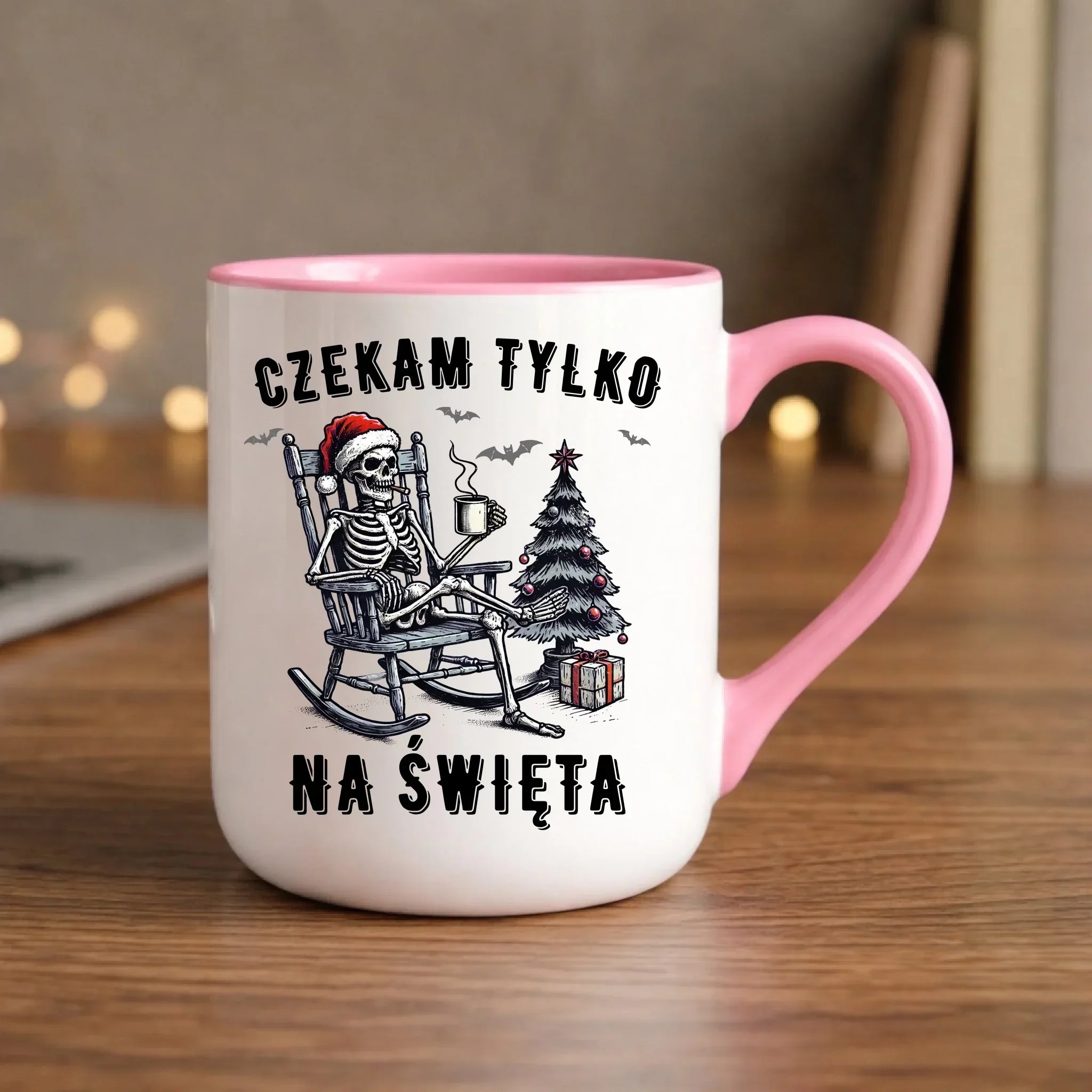 Kubek elegant świąteczny - Czekam tylko na święta BN56 - StoryCups.pl