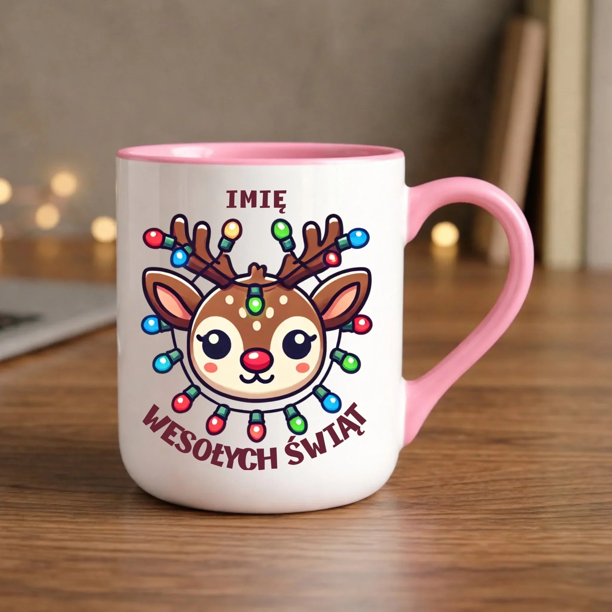 Kubek elegant świąteczny - Renifer Wesołych Świąt - personalizowana BN72 - StoryCups.pl