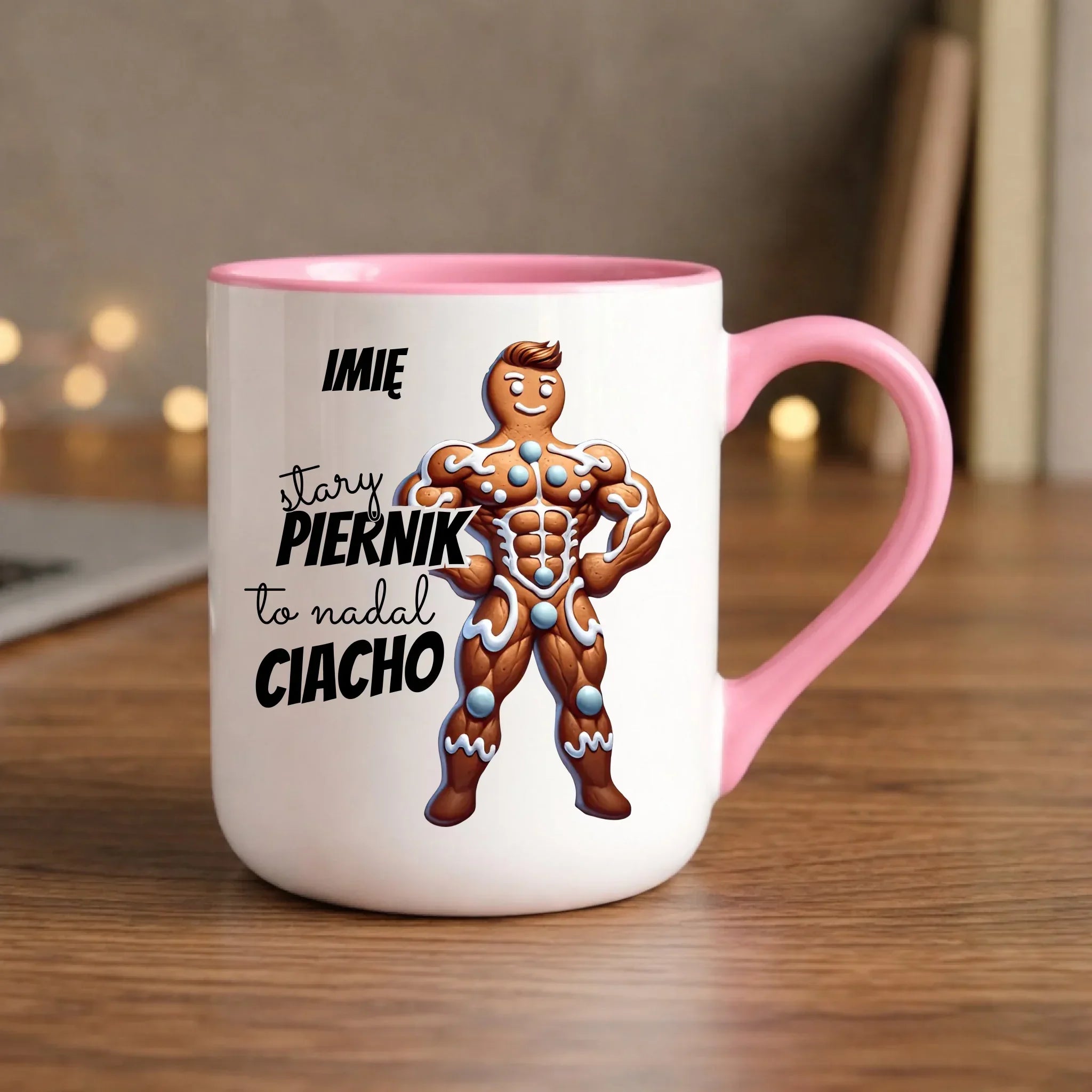 Kubek elegant świąteczny - Stary piernik to nadal ciacho - personalizowany BN23 - StoryCups.pl