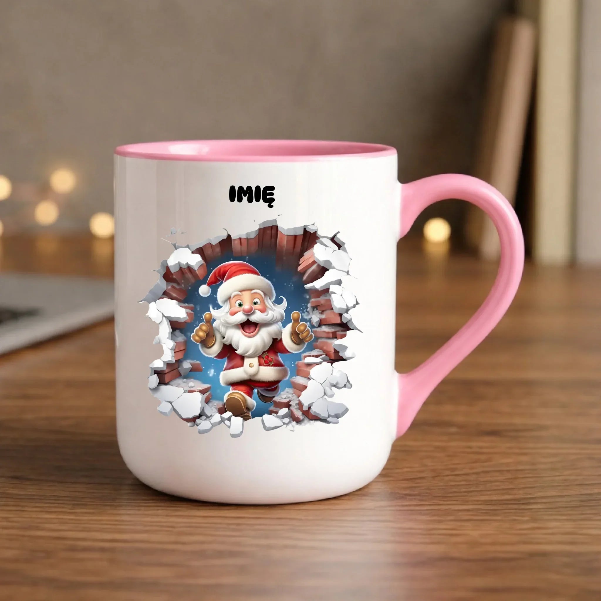 Kubek elegant świąteczny - Mikołaj 3D - personalizowana BN83 - StoryCups.pl