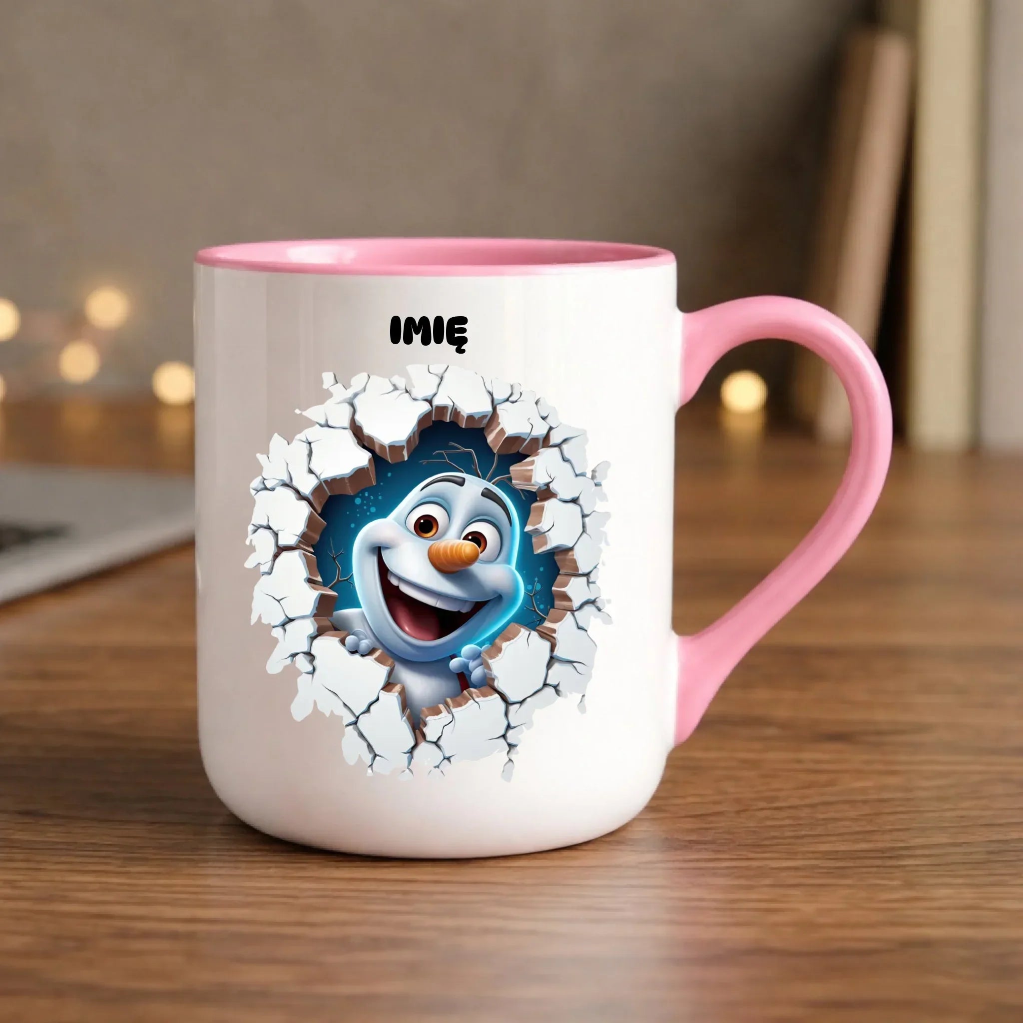 Kubek elegant świąteczny - Bałwan 3D - personalizowany BN84 - StoryCups.pl
