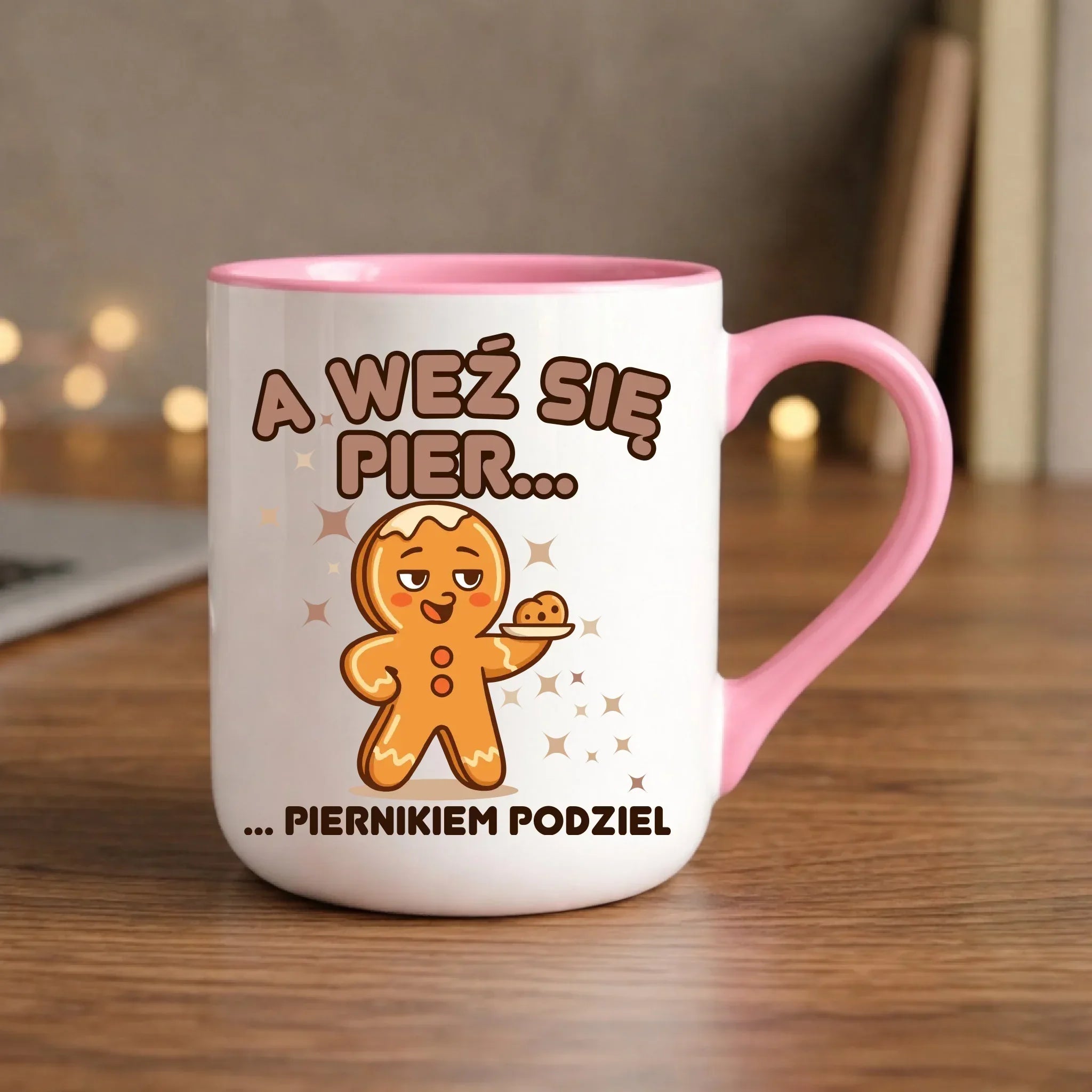 Kubek elegant świąteczny - Piernik A weź się pier... piernikiem podziel BN87 - StoryCups.pl