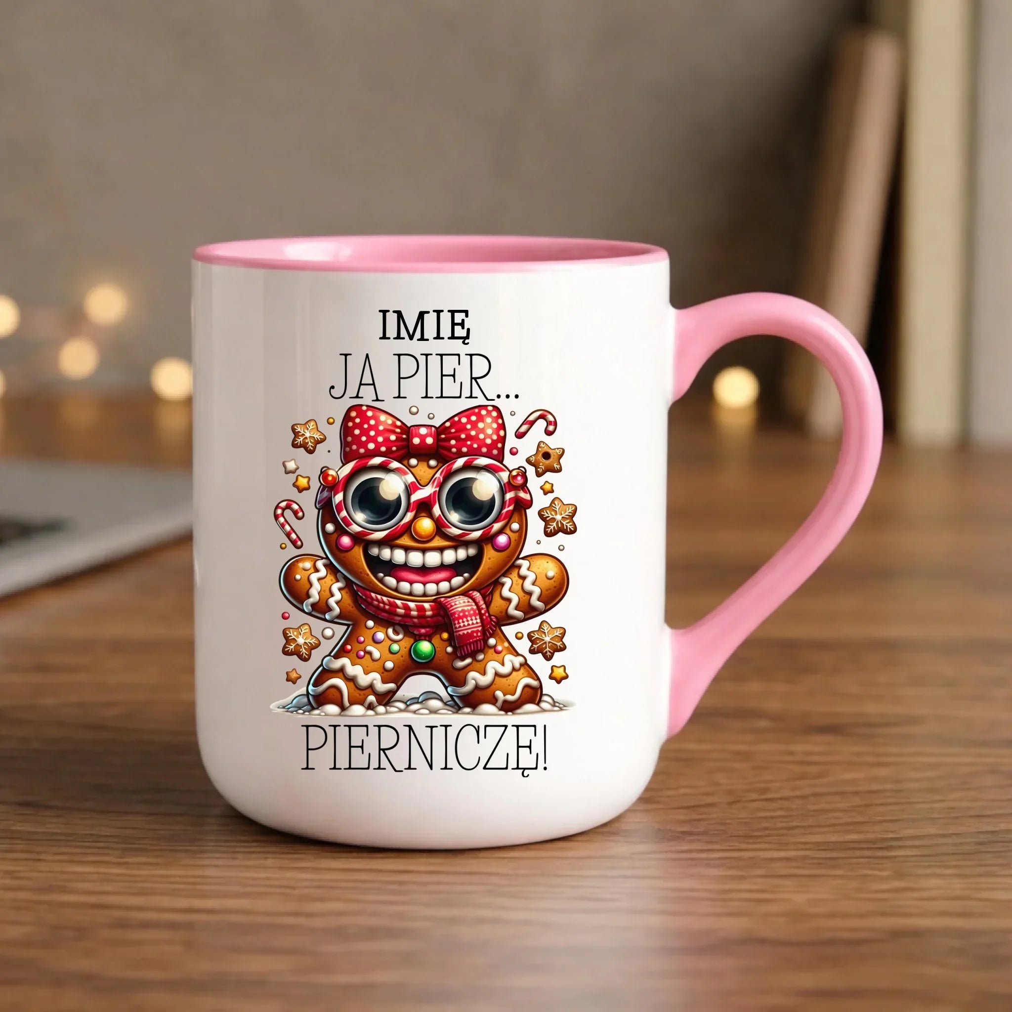 Kubek elegant świąteczny - Babeczka Ja pierniczę - personalizowany BN95 - StoryCups.pl