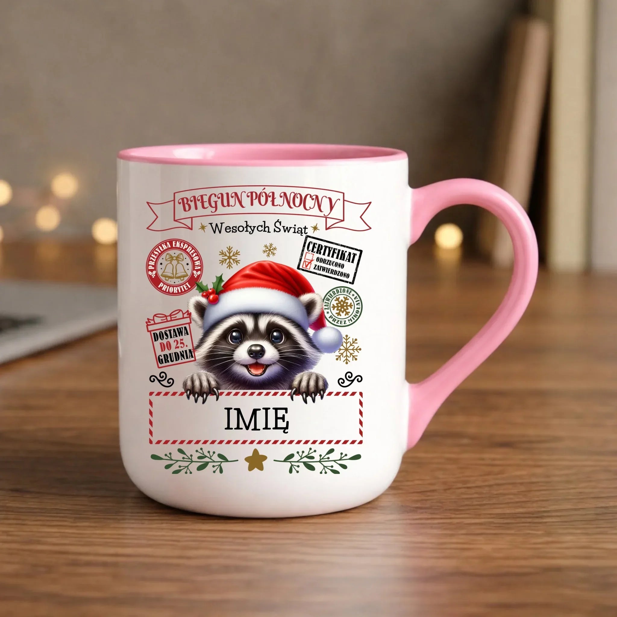 Kubek elegant świąteczny - Szop Paczka od Mikołaja - personalizowany BN145 - StoryCups.pl