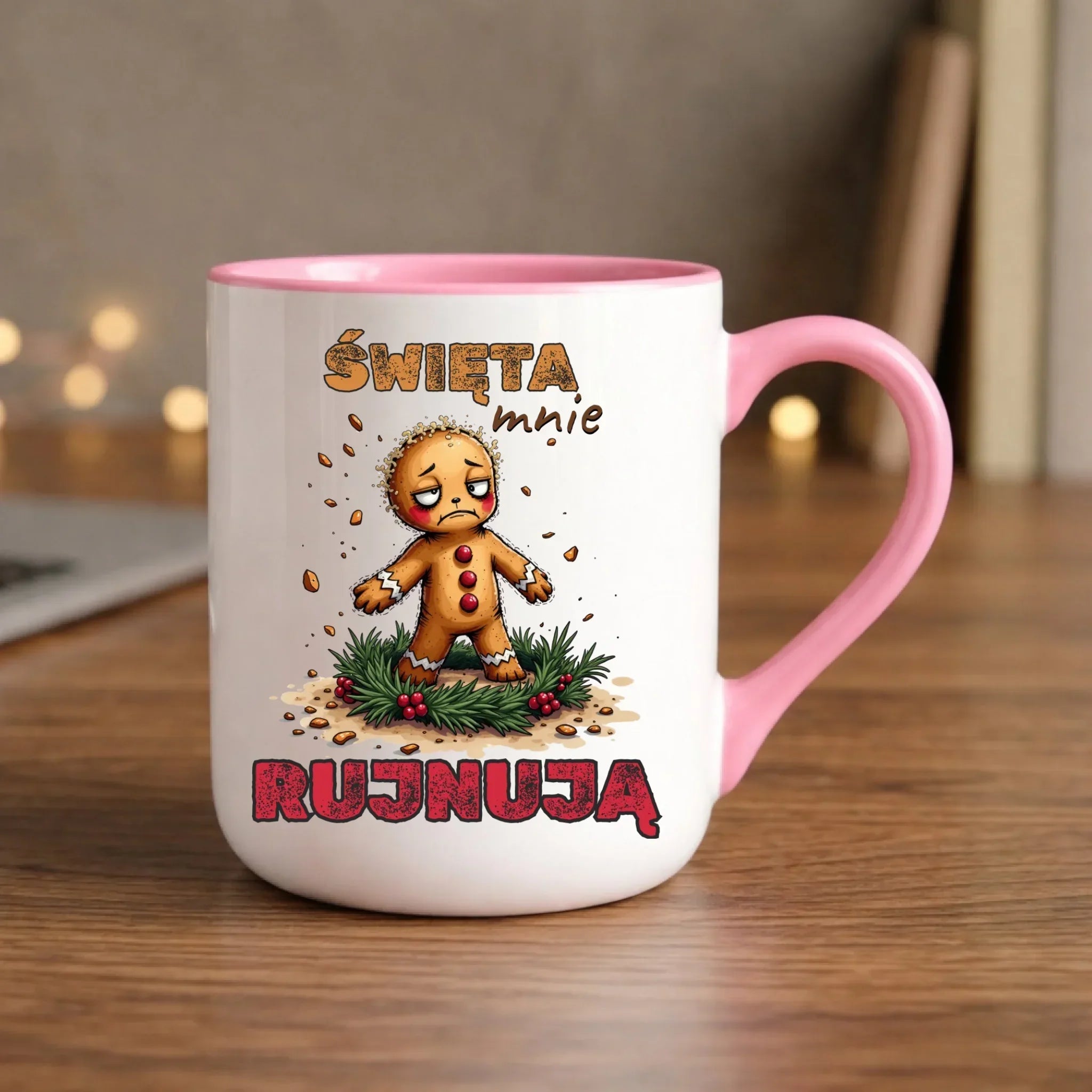 Kubek elegant świąteczny - Piernik Święta mnie rujnują BN143 - StoryCups.pl