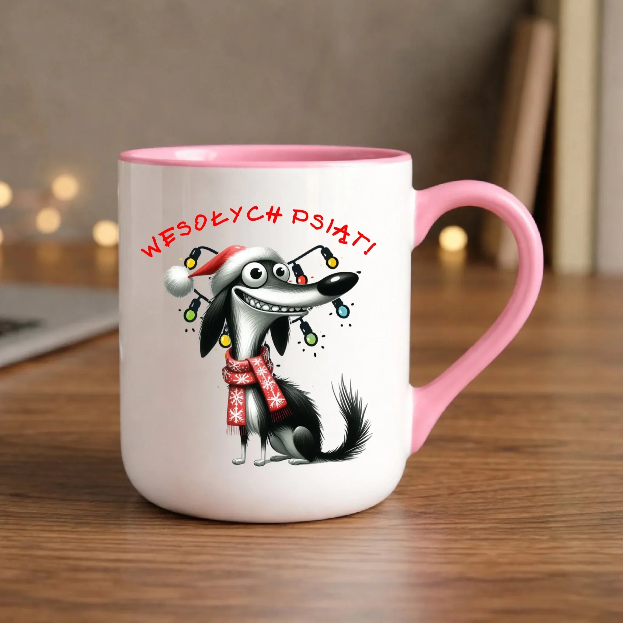 Kubek elegant świąteczny - Pies Wesołych psiąt BN140 - StoryCups.pl