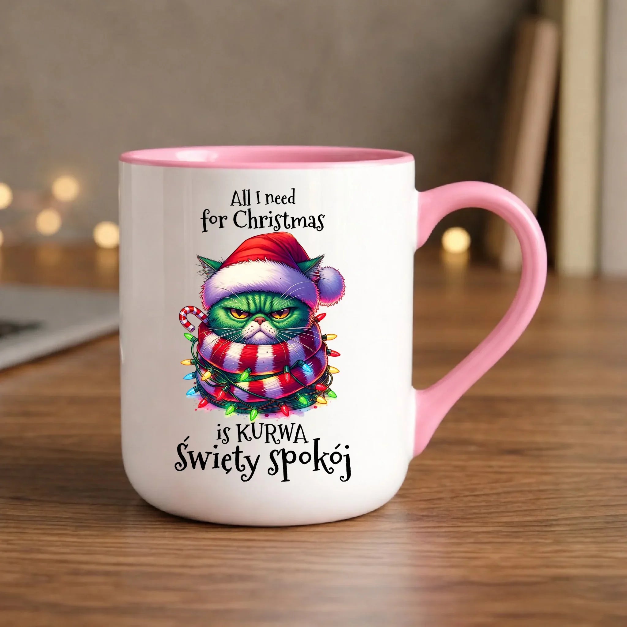 Kubek elegant świąteczny - All I need for Christmas is ku*wa święty spokój - bez cenzury BN101 - StoryCups.pl