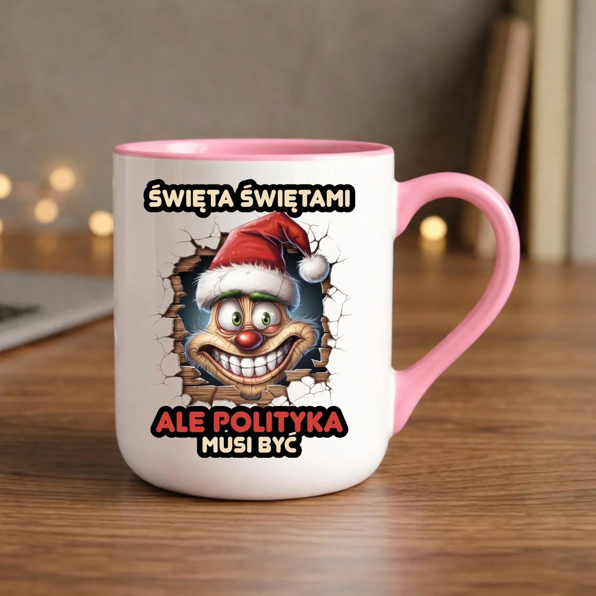 Kubek elegant świąteczny - Święta świętami ale polityka musi być BN102 - StoryCups.pl