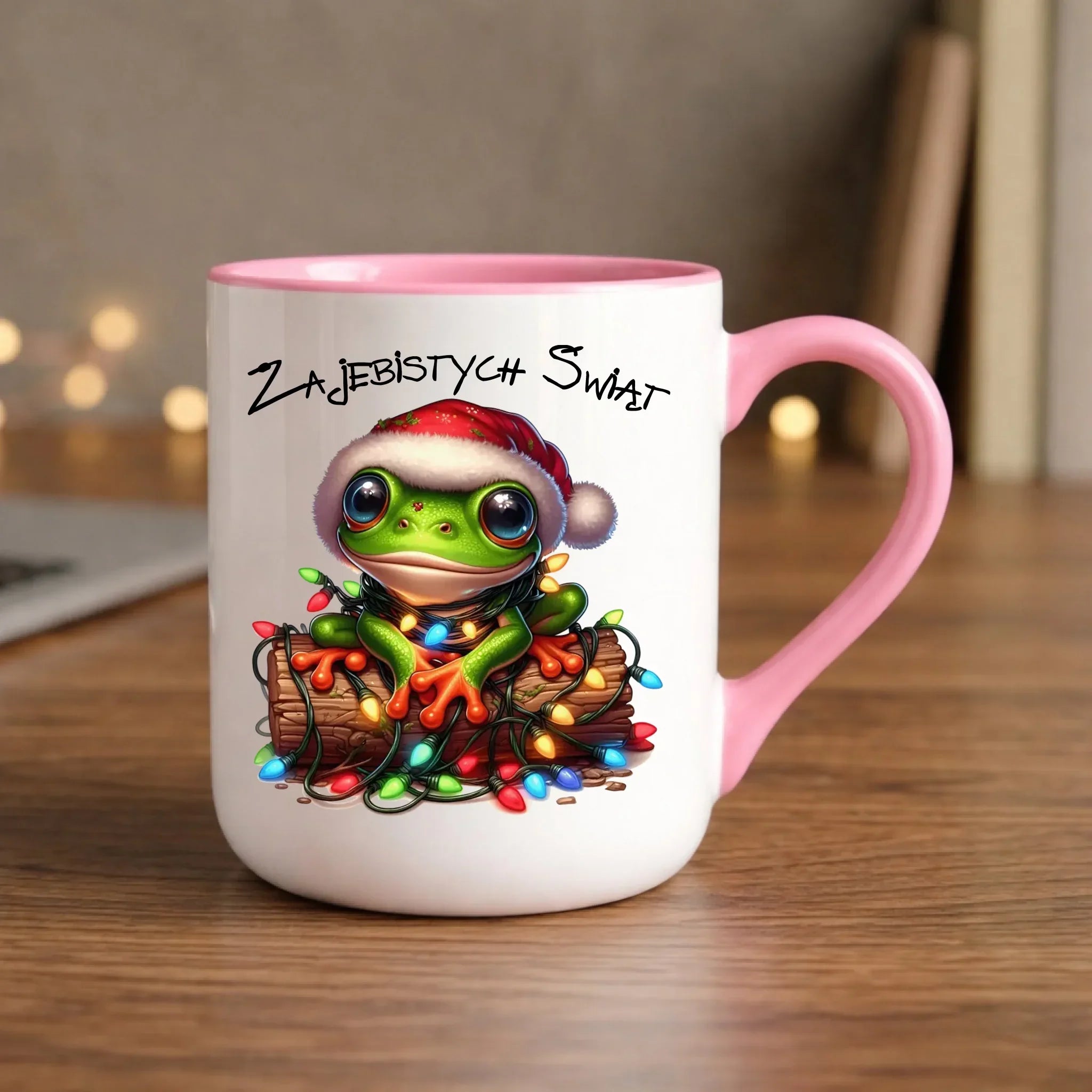 Kubek elegant świąteczny - Żaba - Żajebistych Świąt BN106 - StoryCups.pl