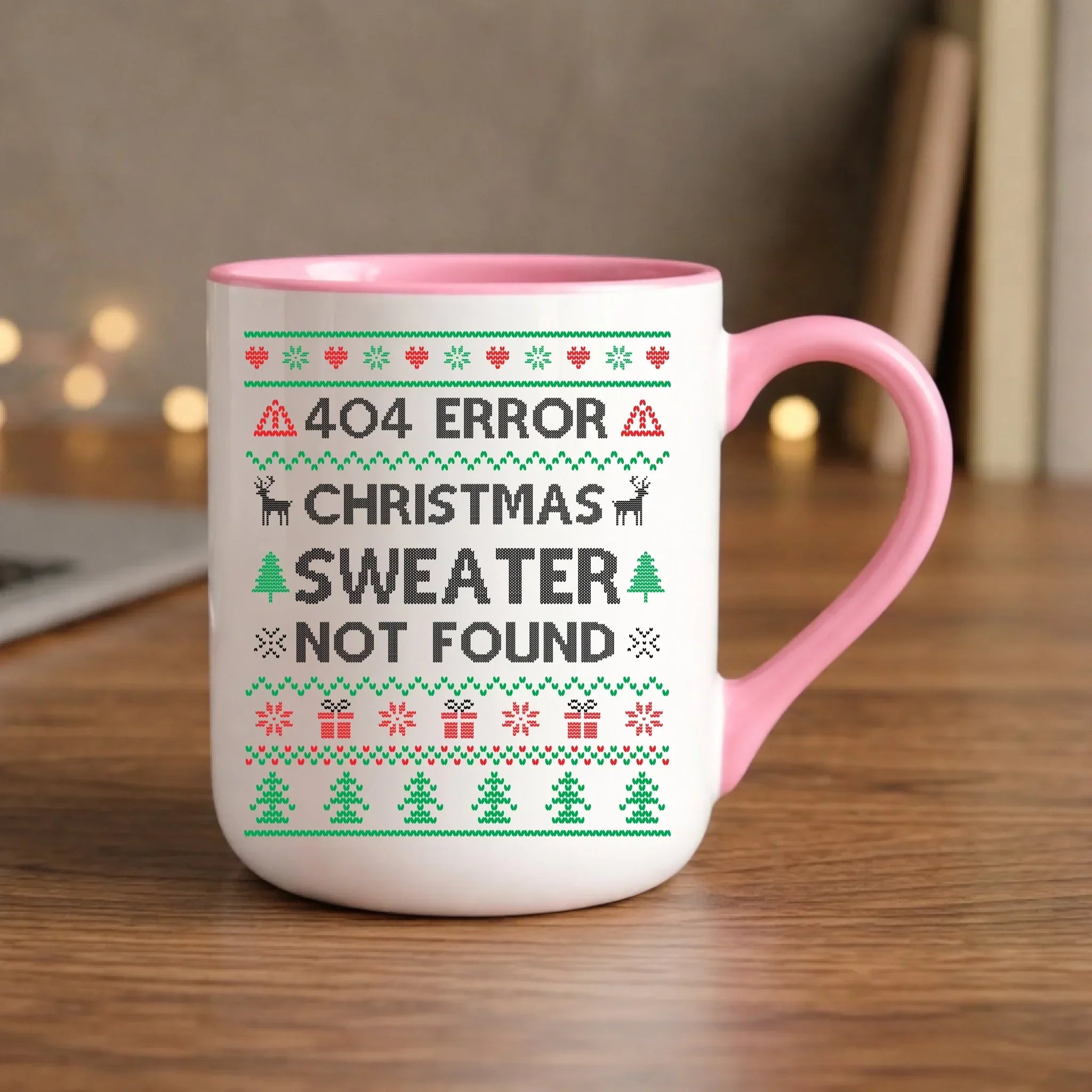 Kubek elegant świąteczny - Error 404 Christmas sweater not found BN107 - StoryCups.pl