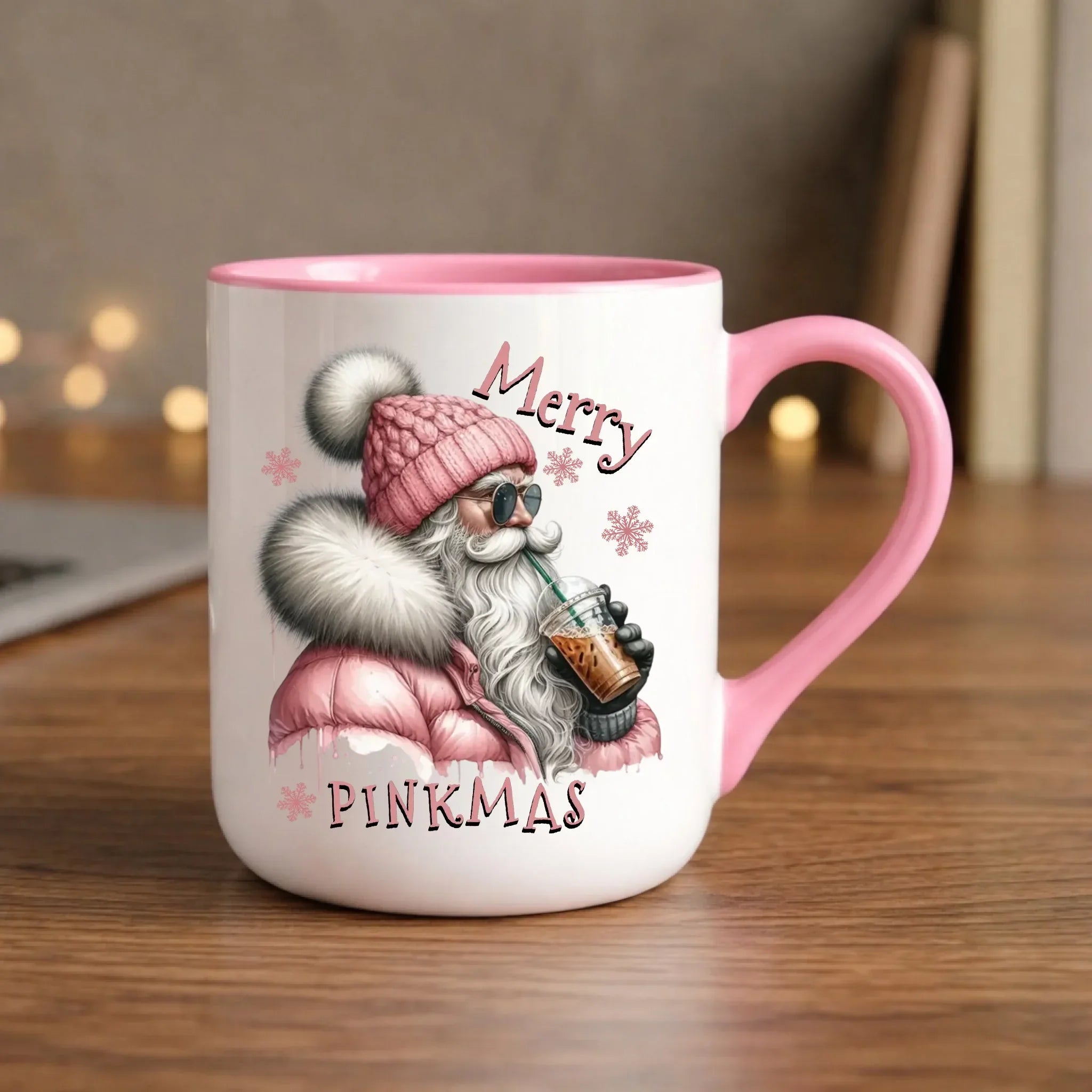 Kubek elegant świąteczny - Różowe Święta - Merry pinkmas BN117 - StoryCups.pl