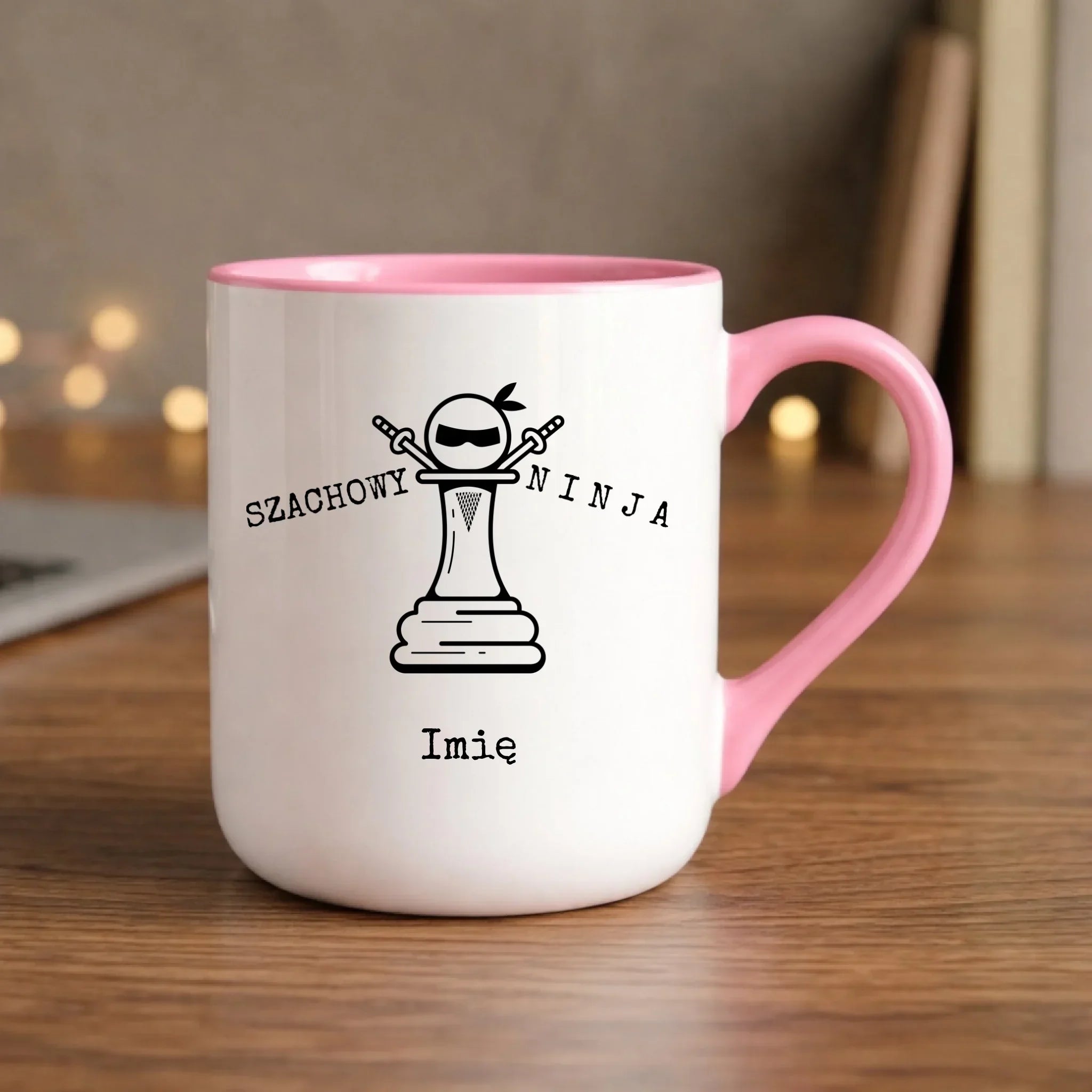 Kubek elegant dla szachisty - Szachowy ninja - personalizowany HSZ01 - StoryCups.pl