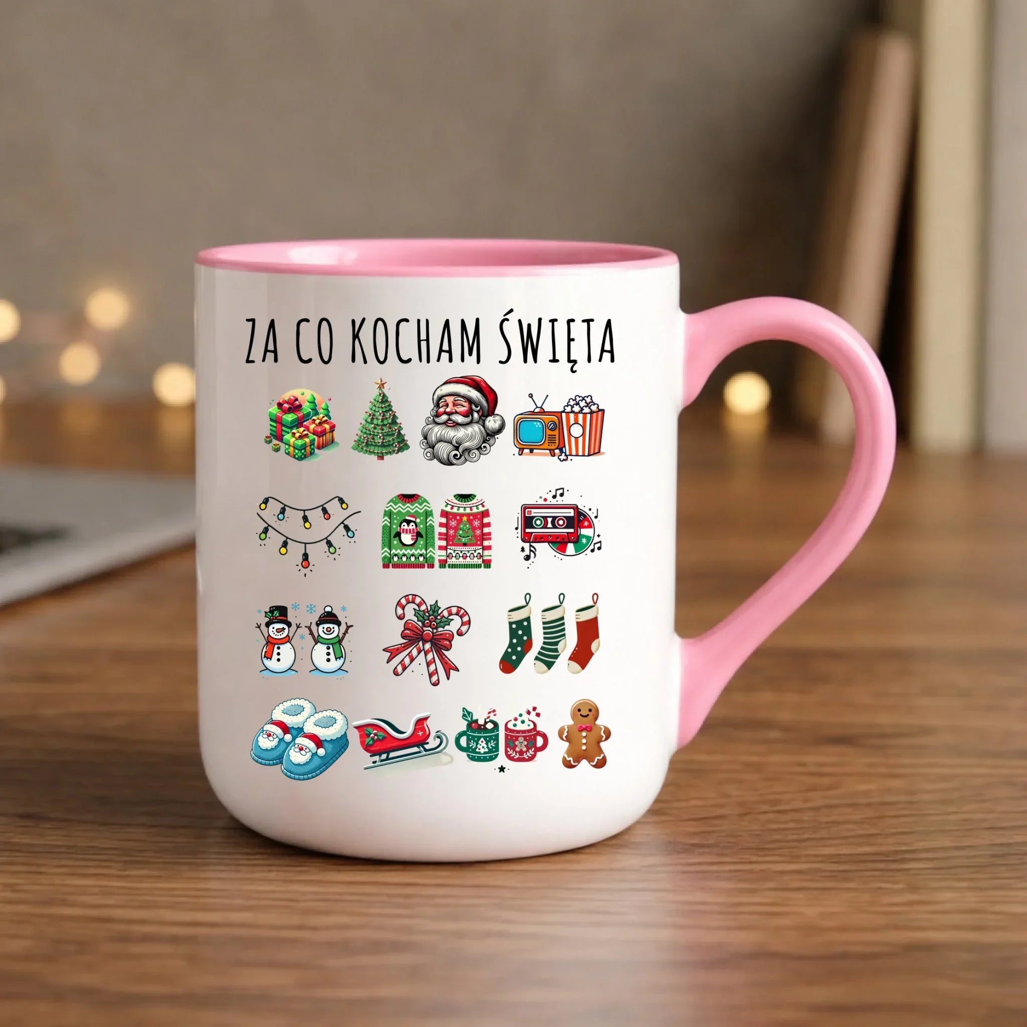 Kubek elegant świąteczny - Za co kocham święta BN130 - StoryCups.pl