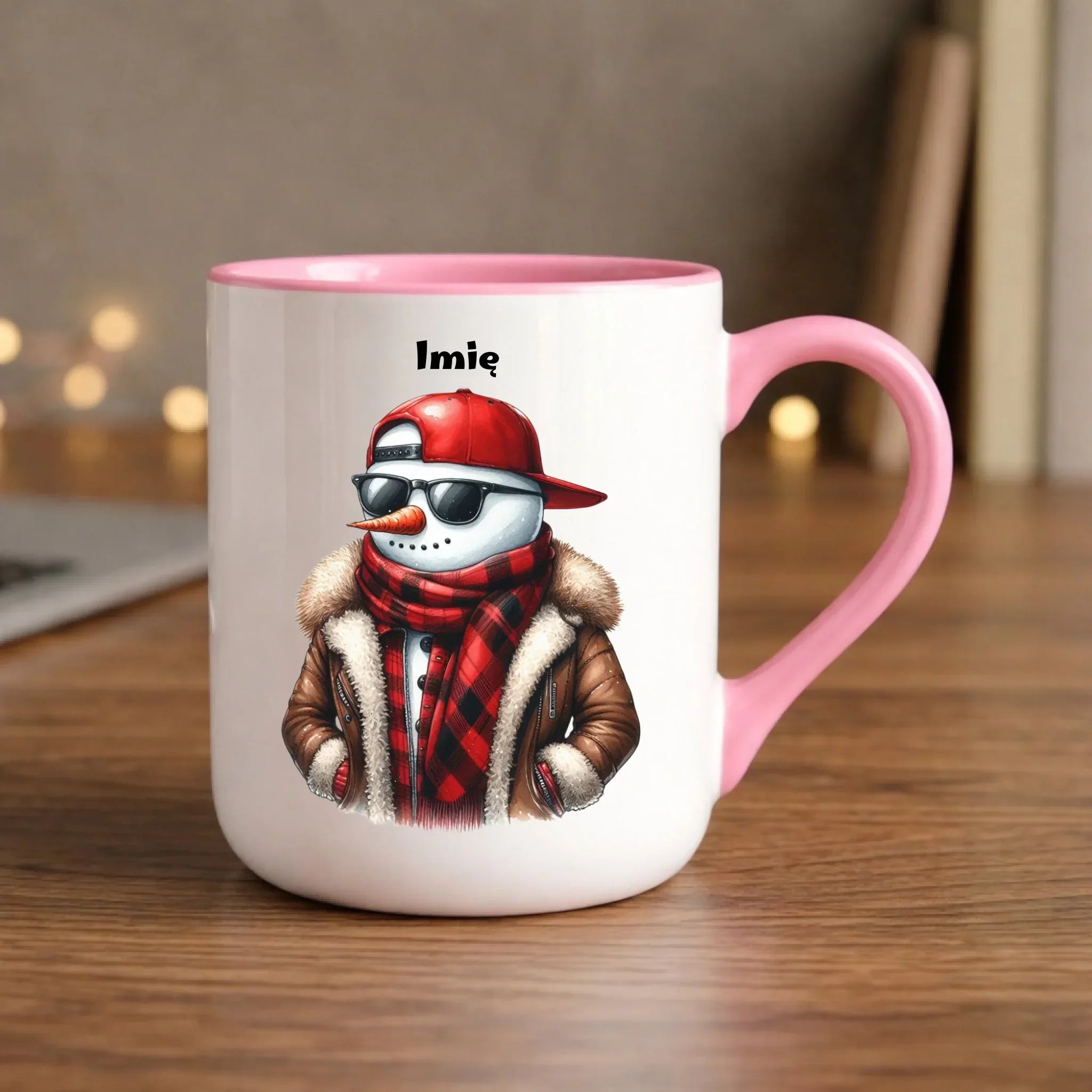 Kubek elegant świąteczny - Stylowy bałwan - personalizowany BN129 - StoryCups.pl